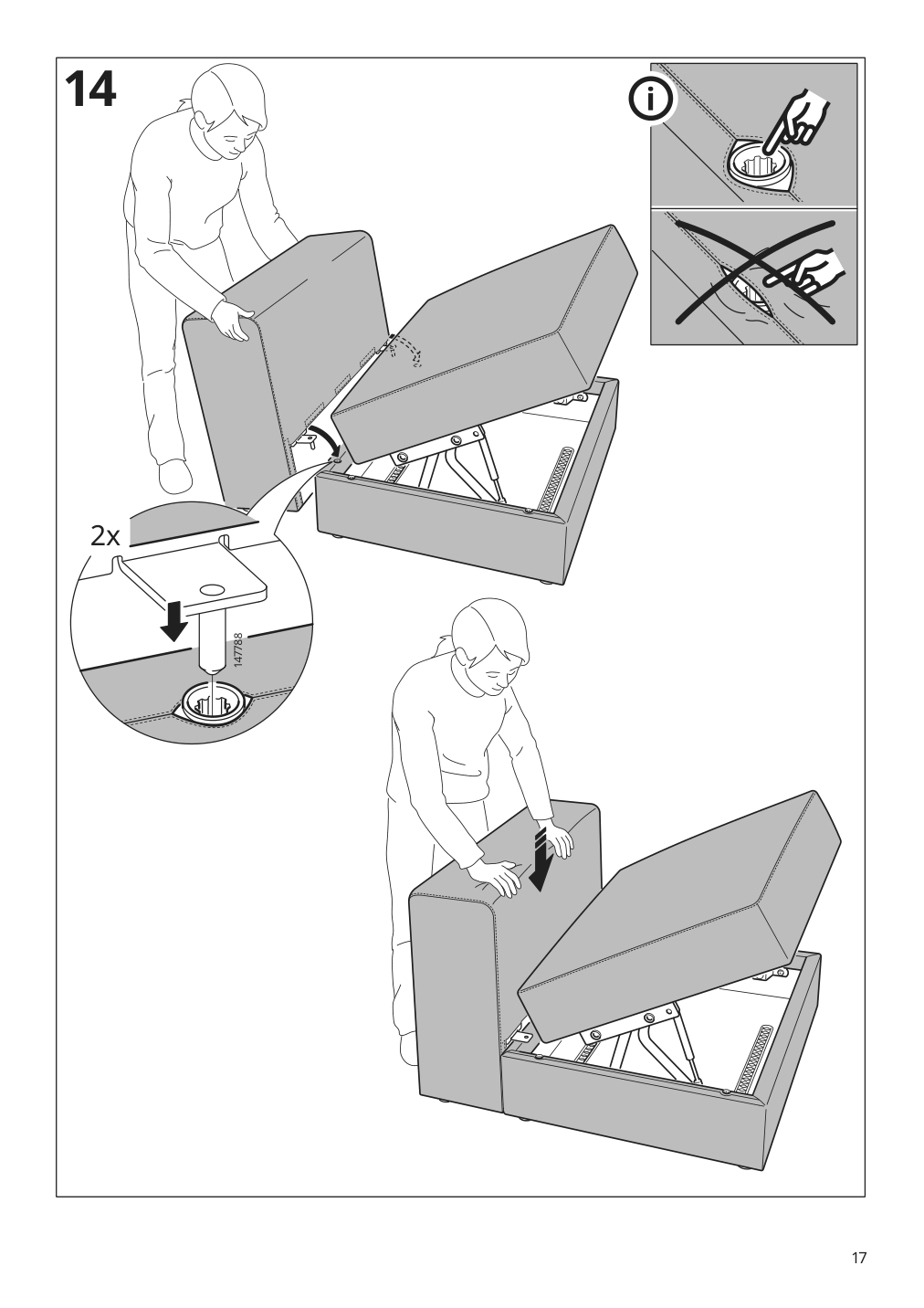 Assembly instructions for IKEA Jaettebo 1 5 seat module with storage | Page 17 - IKEA JÄTTEBO 4-seat mod sofa w chaise 594.851.99