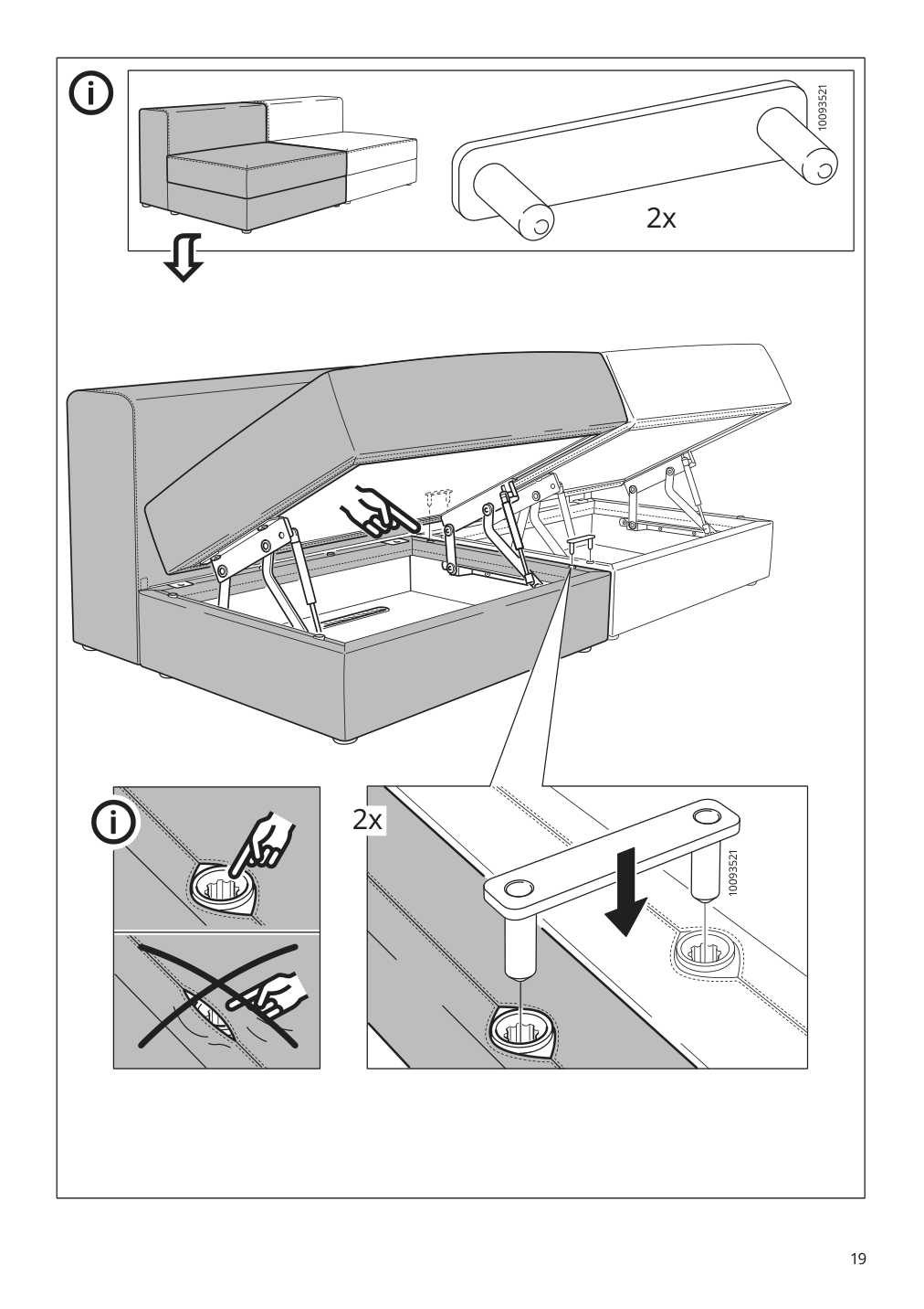 Assembly instructions for IKEA Jaettebo 1 5 seat module with storage | Page 19 - IKEA JÄTTEBO 2.5-seat mod sofa w chaise 394.713.58