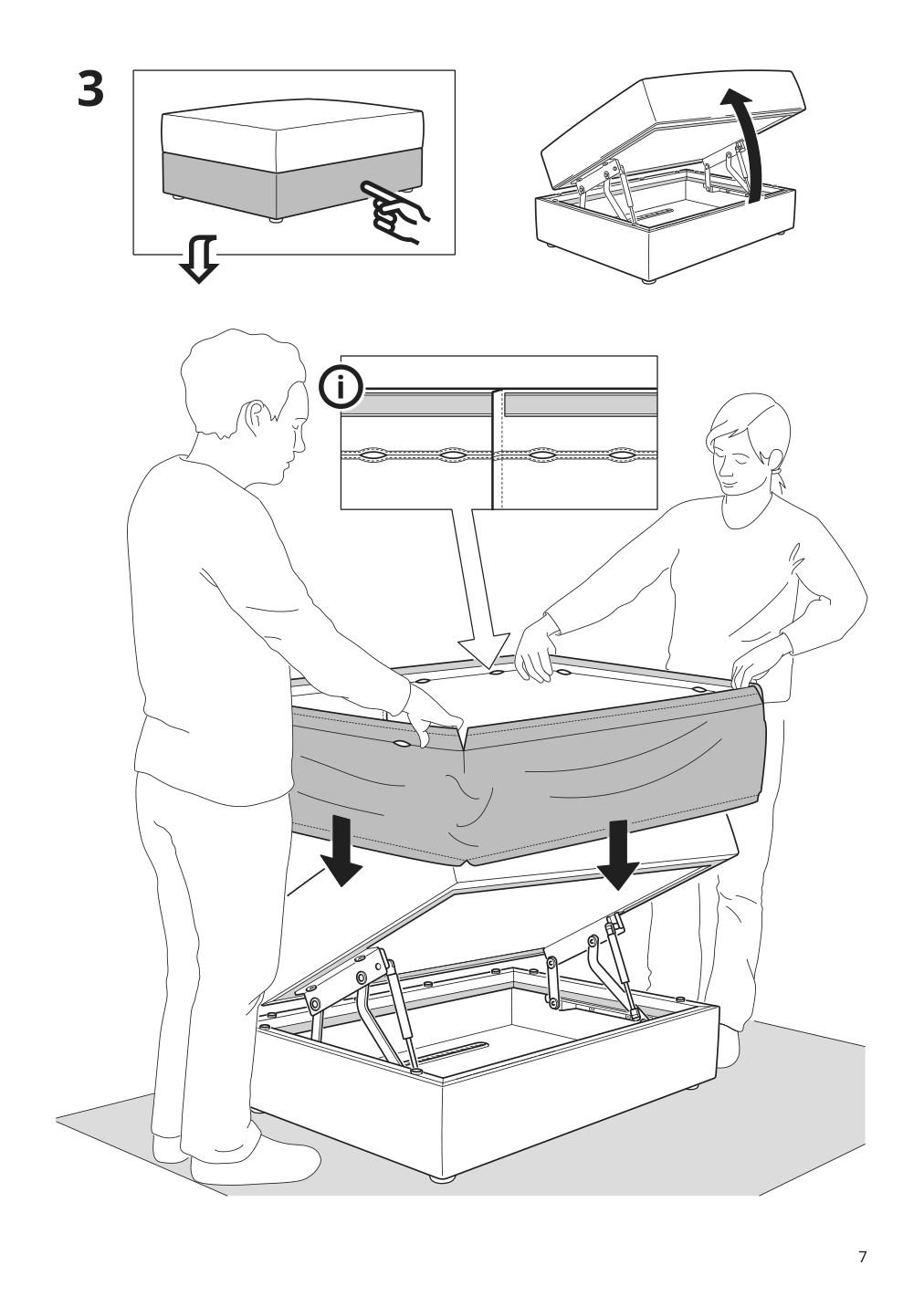 Assembly instructions for IKEA Jaettebo 1 5 seat module with storage | Page 7 - IKEA JÄTTEBO 4-seat mod sofa w chaise 894.852.11