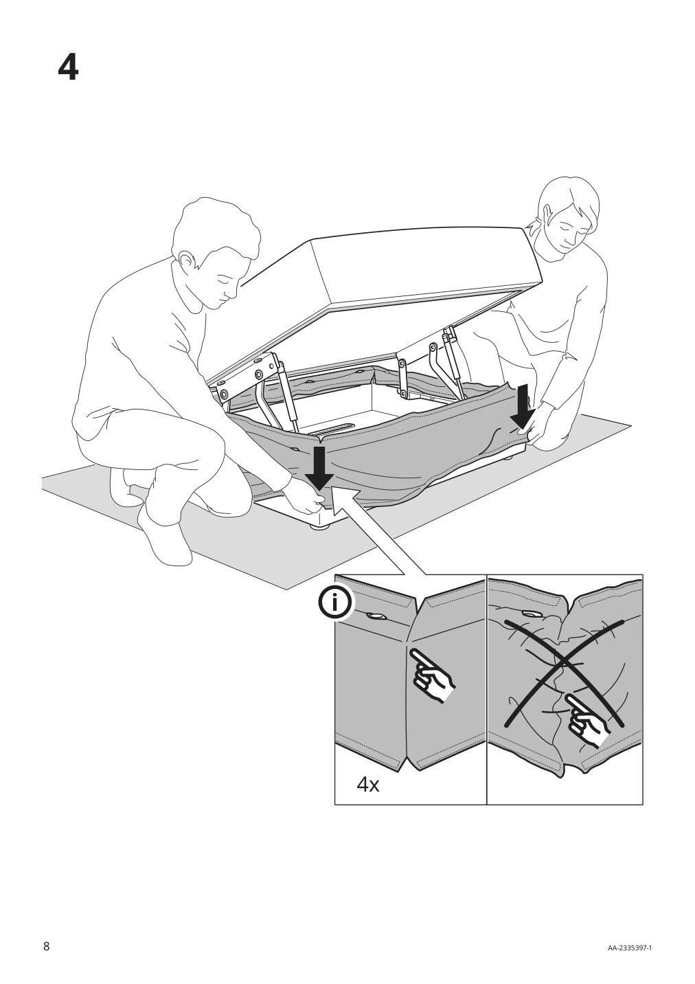 Assembly instructions for IKEA Jaettebo 1 5 seat module with storage | Page 8 - IKEA JÄTTEBO 2.5-seat mod sofa w chaise 394.713.58