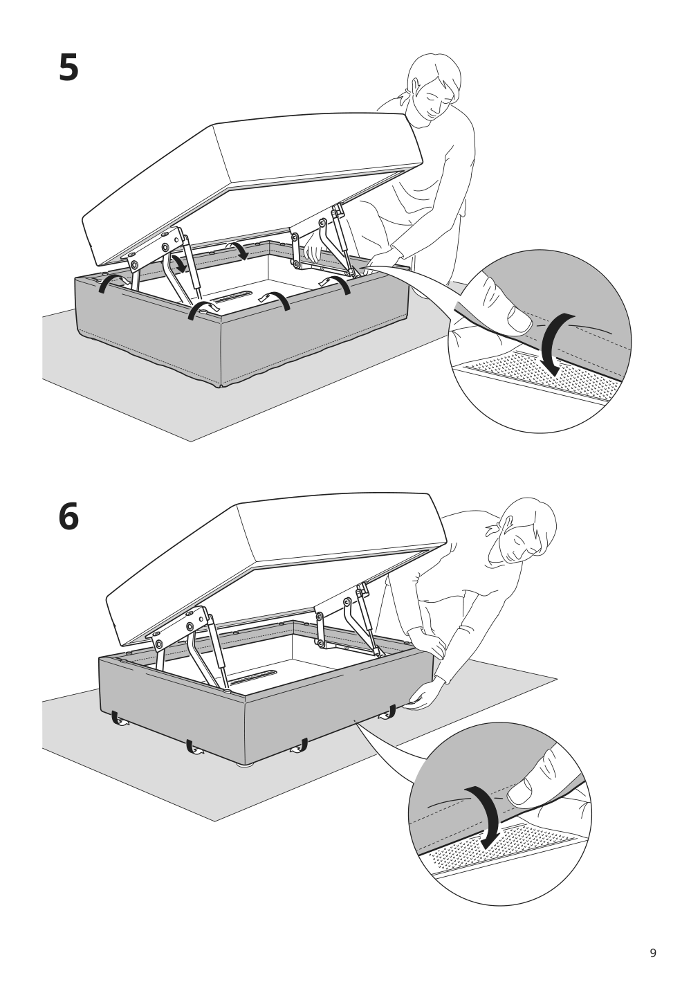 Assembly instructions for IKEA Jaettebo 1 5 seat module with storage | Page 9 - IKEA JÄTTEBO 2.5-seat mod sofa w chaise 494.694.87