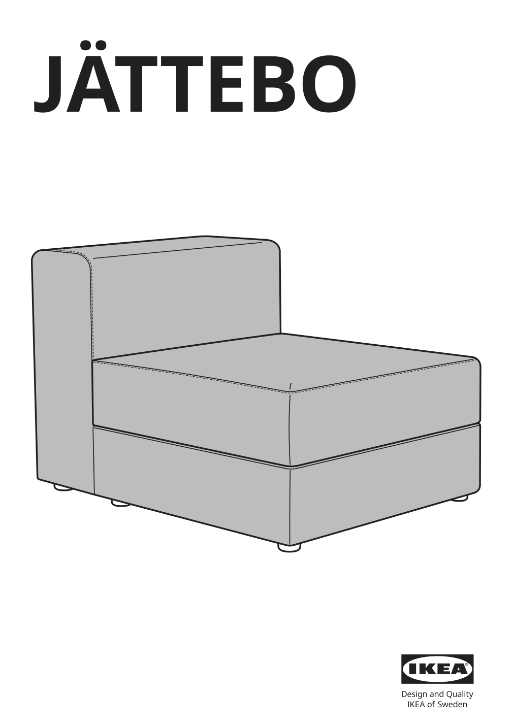 Assembly instructions for IKEA Jaettebo 1 seat module with storage | Page 1 - IKEA JÄTTEBO modular loveseat 495.104.01