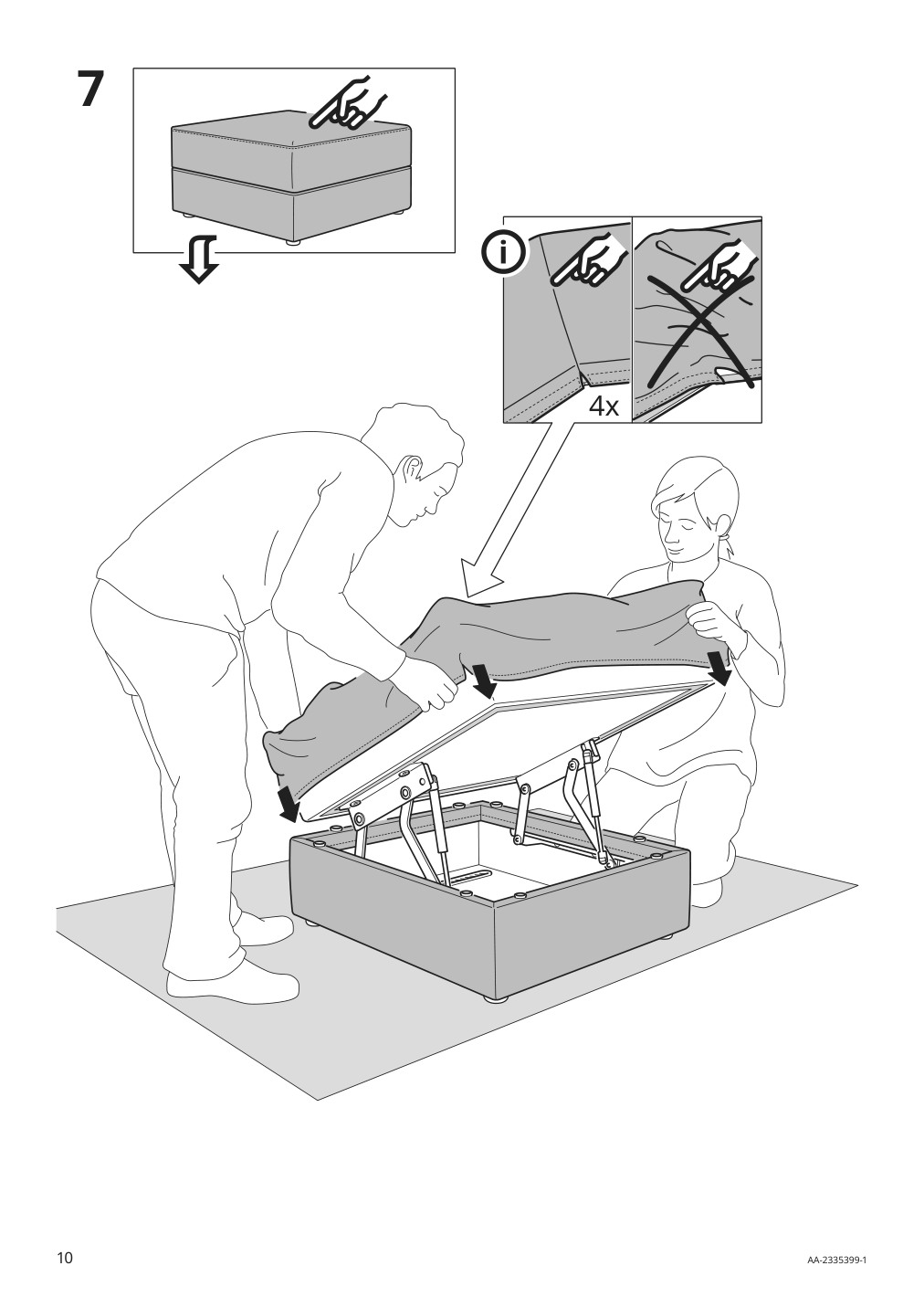 Assembly instructions for IKEA Jaettebo 1 seat module with storage | Page 10 - IKEA JÄTTEBO mod corner sofa, 2.5-seat w chaise 394.851.81