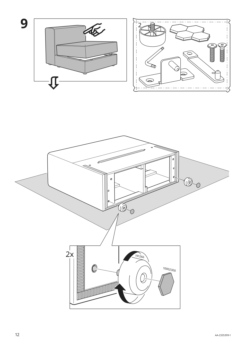 Assembly instructions for IKEA Jaettebo 1 seat module with storage | Page 12 - IKEA JÄTTEBO modular loveseat 495.104.01