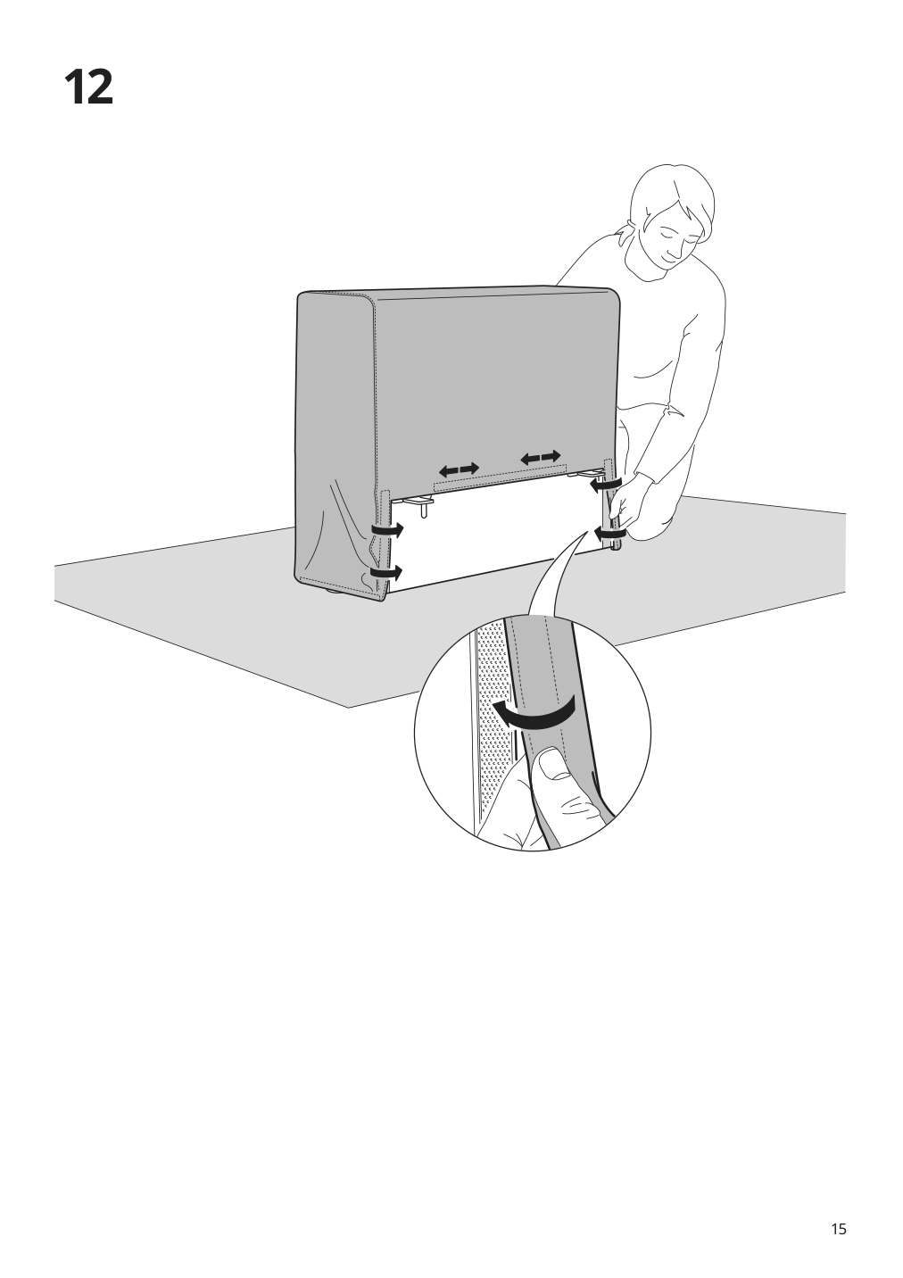 Assembly instructions for IKEA Jaettebo 1 seat module with storage | Page 15 - IKEA JÄTTEBO sectional, 6-seat 895.106.06