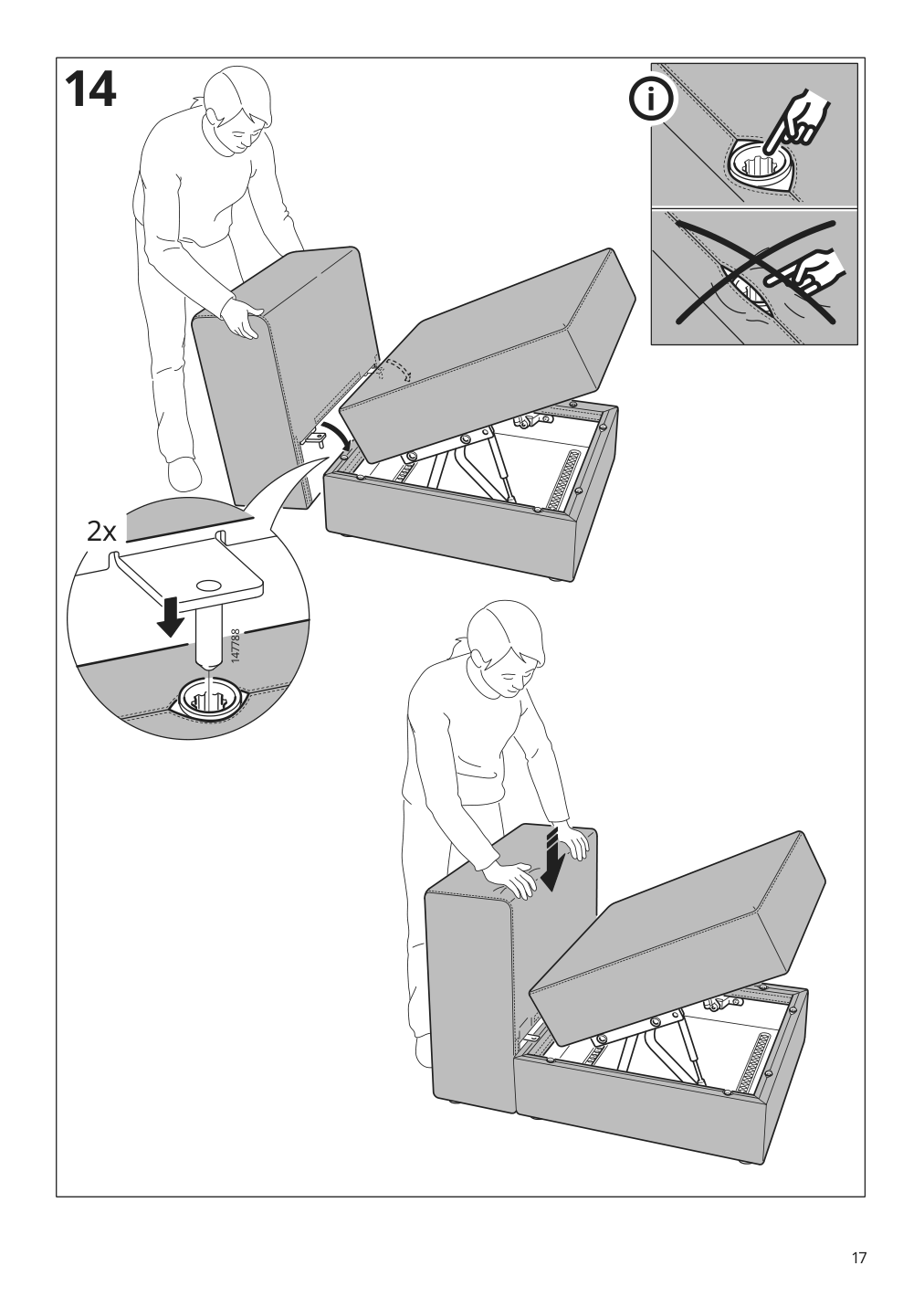 Assembly instructions for IKEA Jaettebo 1 seat module with storage | Page 17 - IKEA JÄTTEBO mod corner sofa, 6 seat 094.852.53