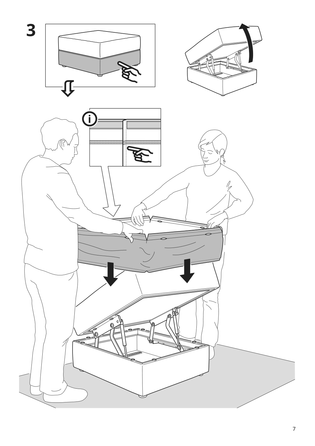 Assembly instructions for IKEA Jaettebo 1 seat module with storage | Page 7 - IKEA JÄTTEBO mod corner sofa, 2.5-seat w chaise 394.851.81