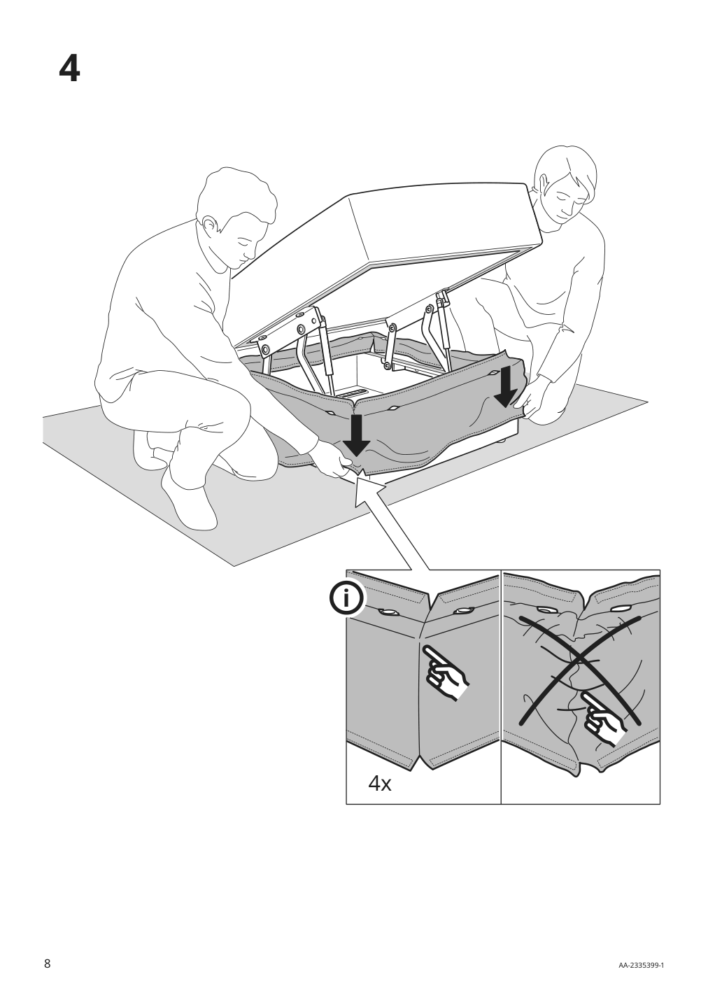 Assembly instructions for IKEA Jaettebo 1 seat module with storage | Page 8 - IKEA JÄTTEBO modular loveseat 495.104.01