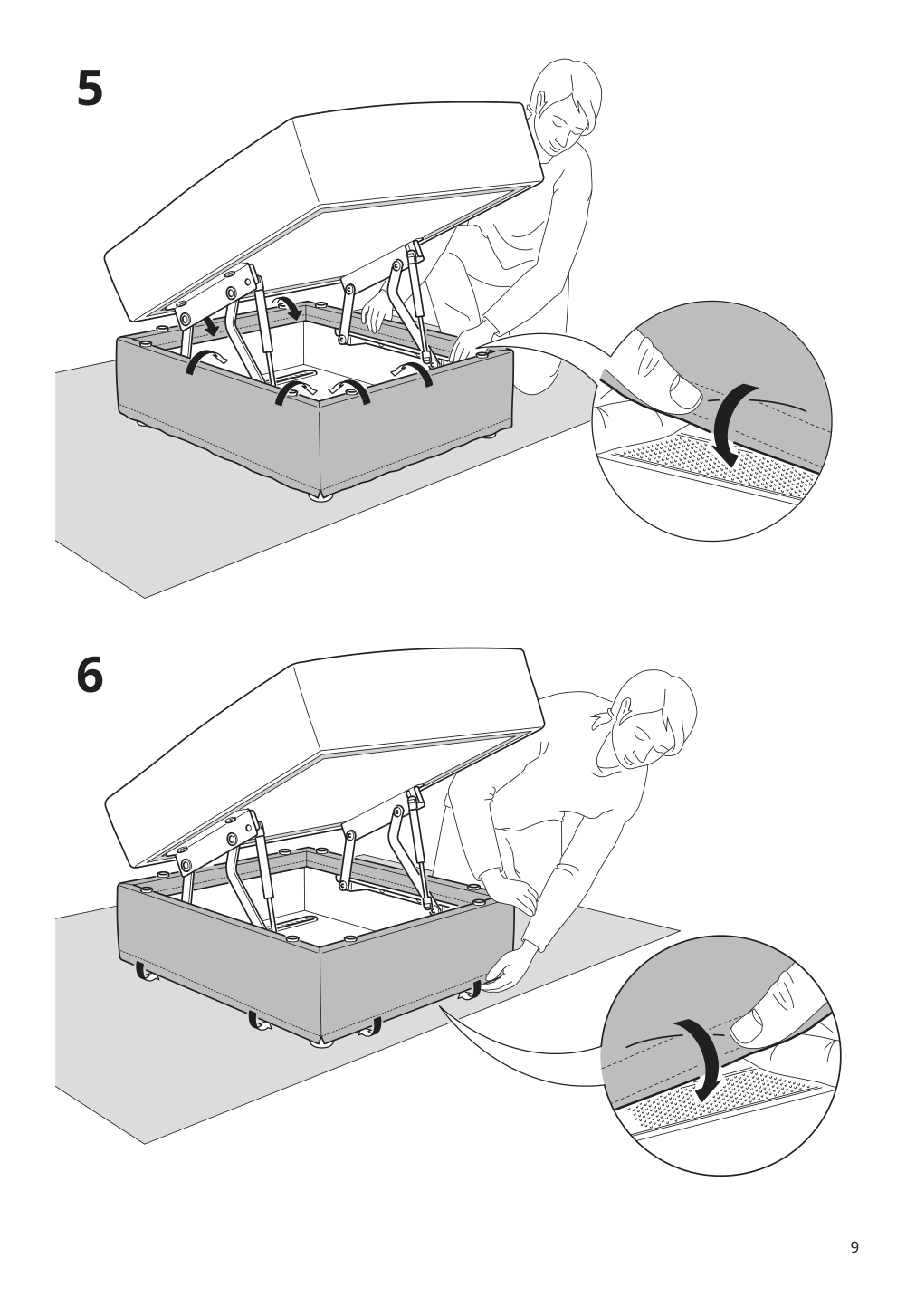 Assembly instructions for IKEA Jaettebo 1 seat module with storage | Page 9 - IKEA JÄTTEBO mod corner sofa, 2.5-seat w chaise 394.851.81