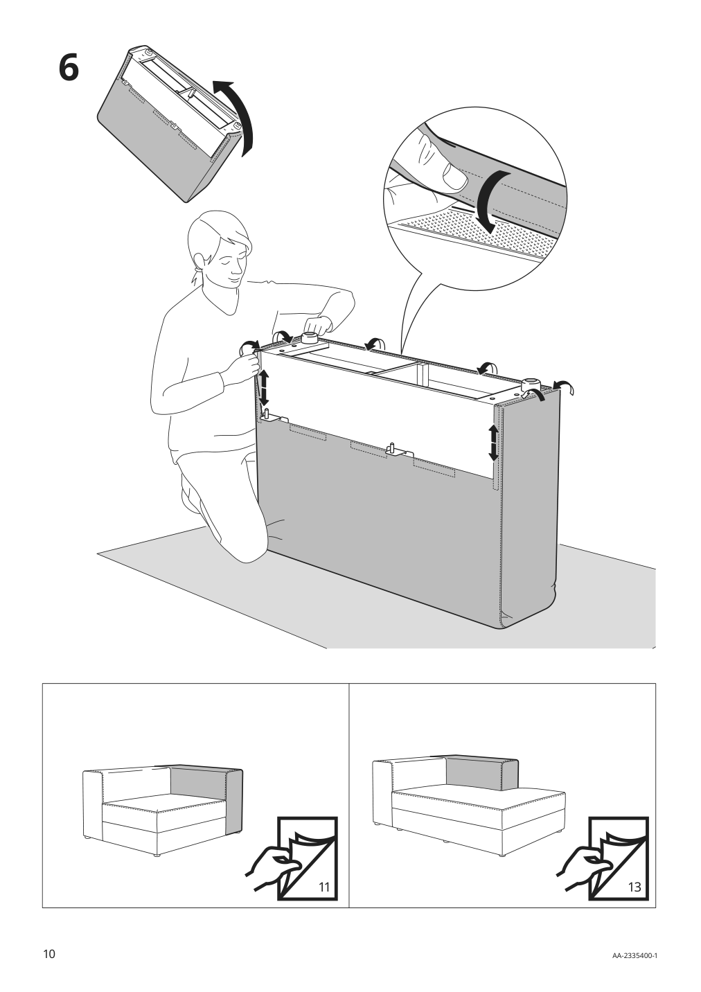 Assembly instructions for IKEA Jaettebo armrest | Page 10 - IKEA JÄTTEBO 4-seat mod sofa w chaise 894.852.11