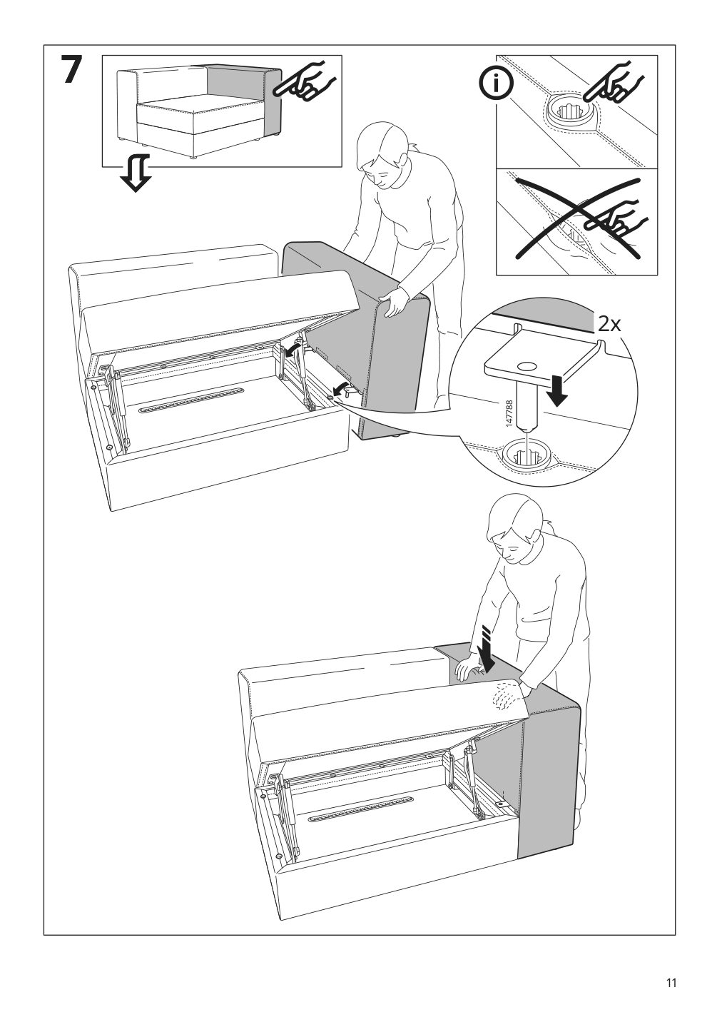 Assembly instructions for IKEA Jaettebo armrest | Page 11 - IKEA JÄTTEBO chaise modules 095.111.29