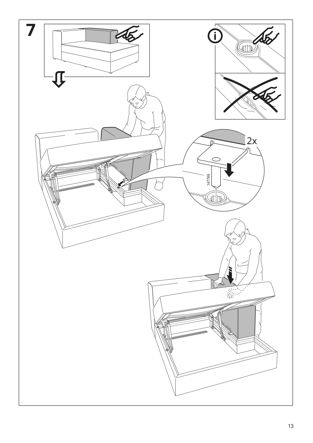 Assembly instructions for IKEA Jaettebo armrest | Page 13 - IKEA JÄTTEBO chaise modules 095.111.29