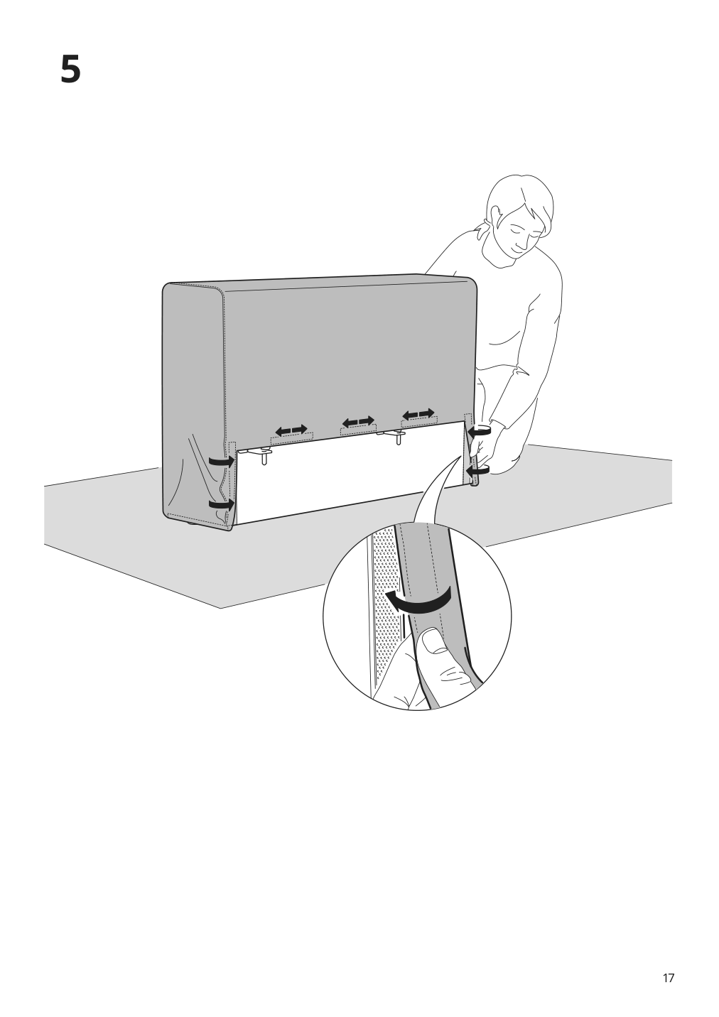 Assembly instructions for IKEA Jaettebo armrest | Page 17 - IKEA JÄTTEBO 4-seat mod sofa w chaise 195.109.02