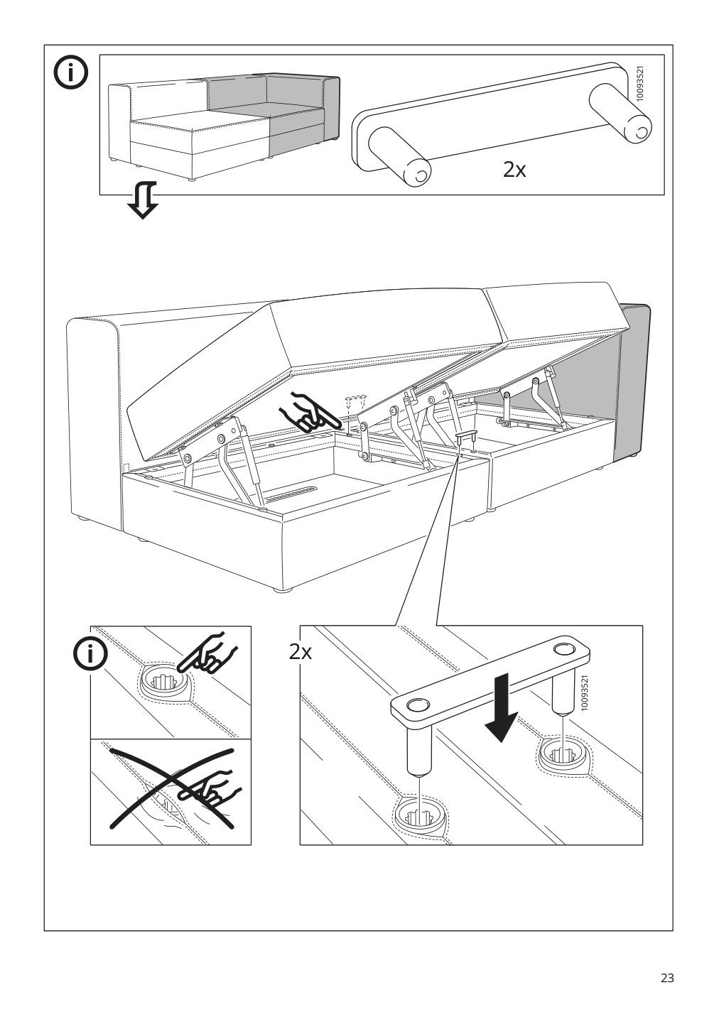 Assembly instructions for IKEA Jaettebo armrest | Page 23 - IKEA JÄTTEBO 4-seat mod sofa w chaise 894.852.11