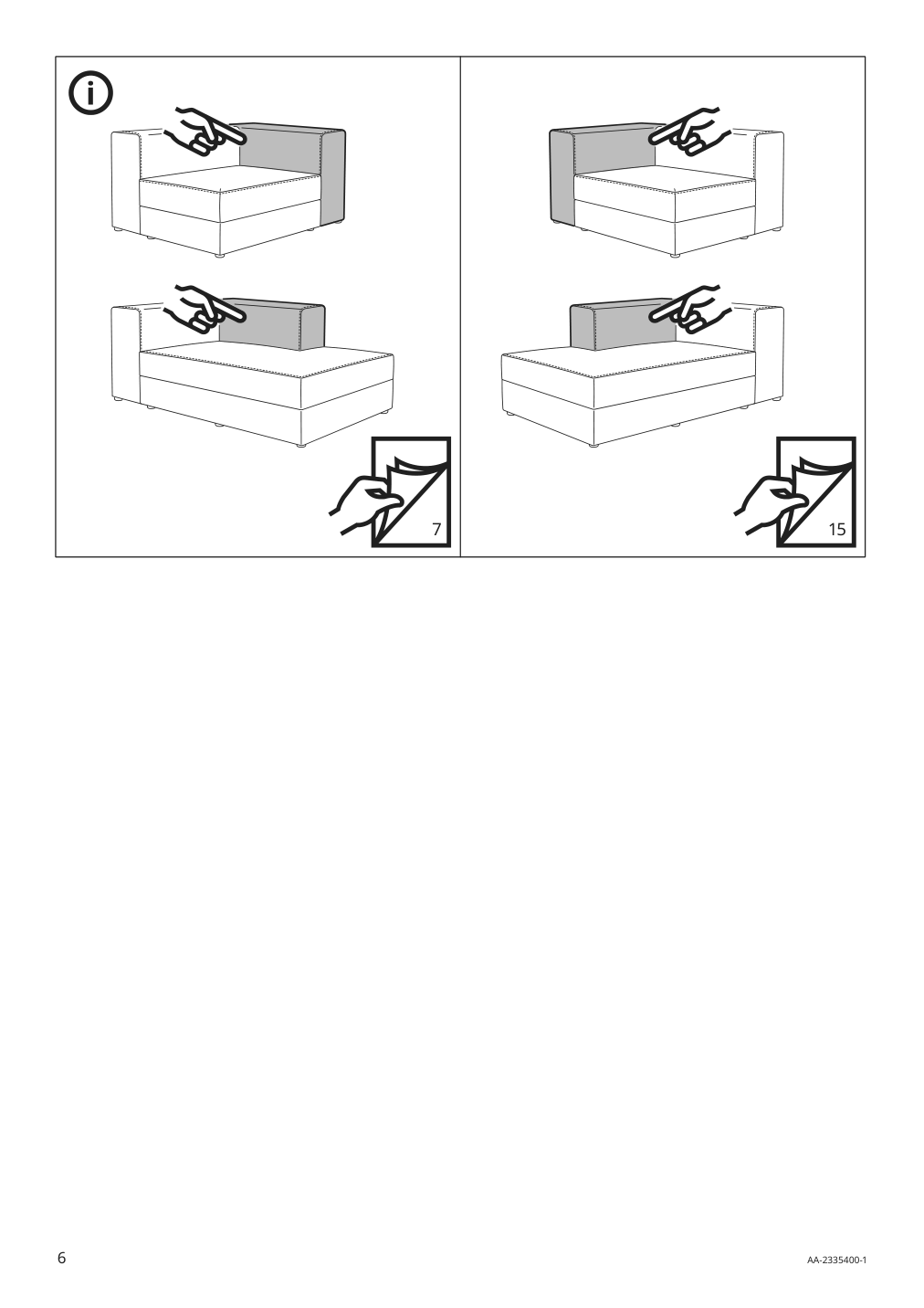 Assembly instructions for IKEA Jaettebo armrest | Page 6 - IKEA JÄTTEBO chaise modules 595.112.78