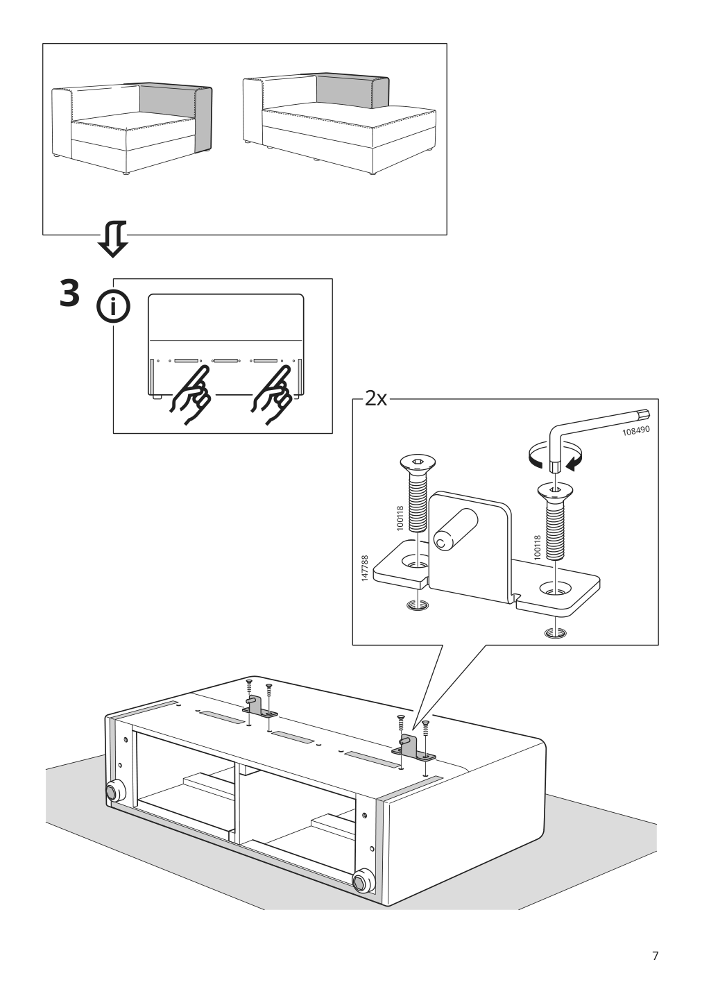 Assembly instructions for IKEA Jaettebo armrest | Page 7 - IKEA JÄTTEBO chaise module, right 294.945.86