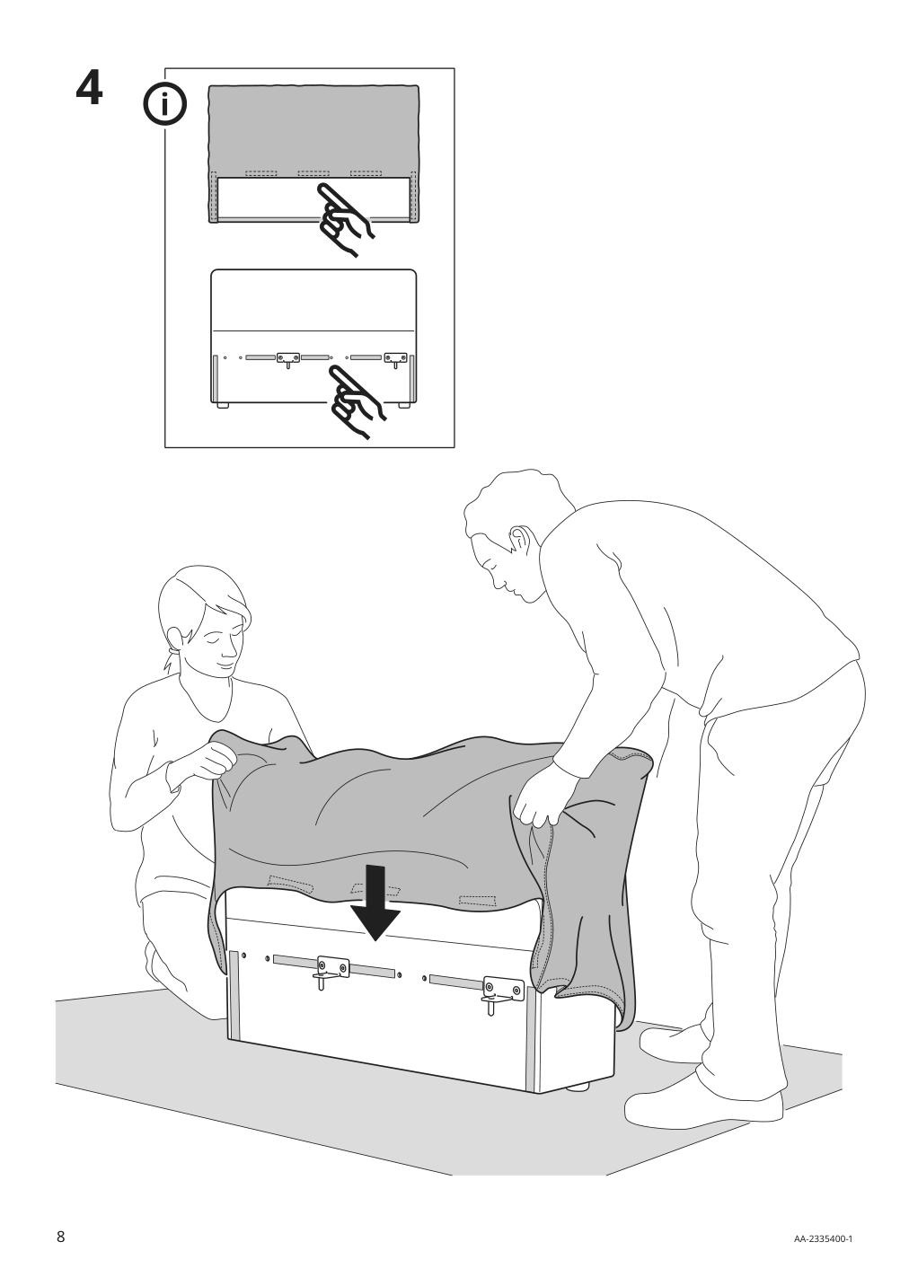 Assembly instructions for IKEA Jaettebo armrest | Page 8 - IKEA JÄTTEBO 4.5-seat mod sofa w chaise 794.714.03