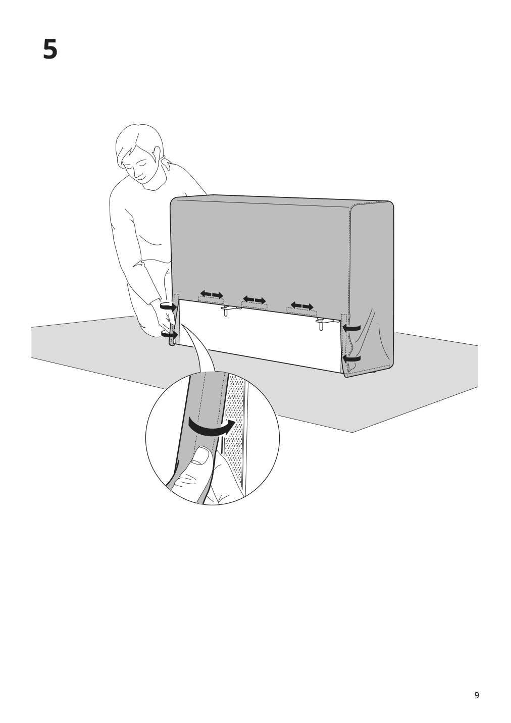 Assembly instructions for IKEA Jaettebo armrest | Page 9 - IKEA JÄTTEBO 4-seat mod sofa w chaise 594.851.99