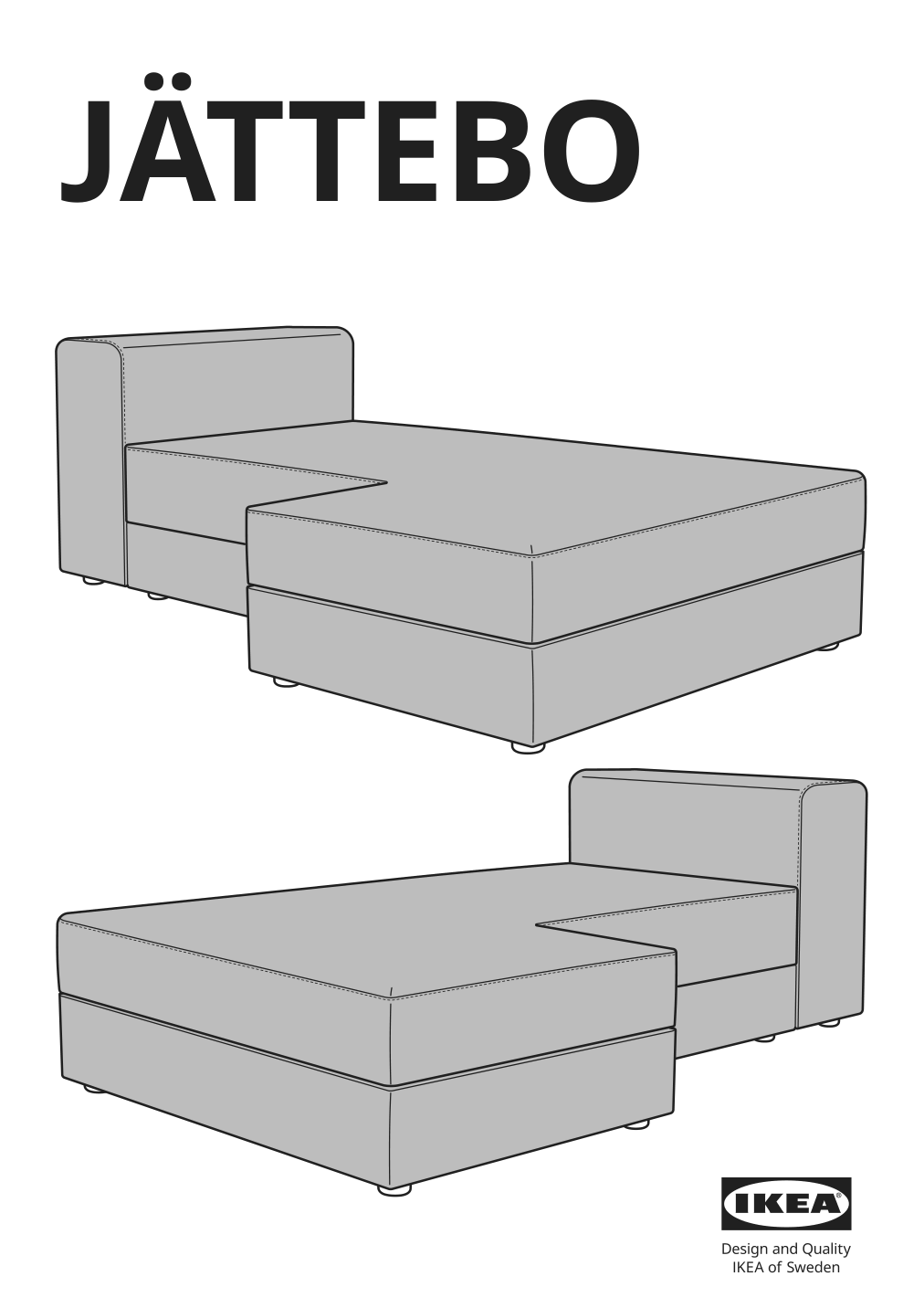 Assembly instructions for IKEA Jaettebo chaise module left with storage | Page 1 - IKEA JÄTTEBO chaise modules 095.111.29