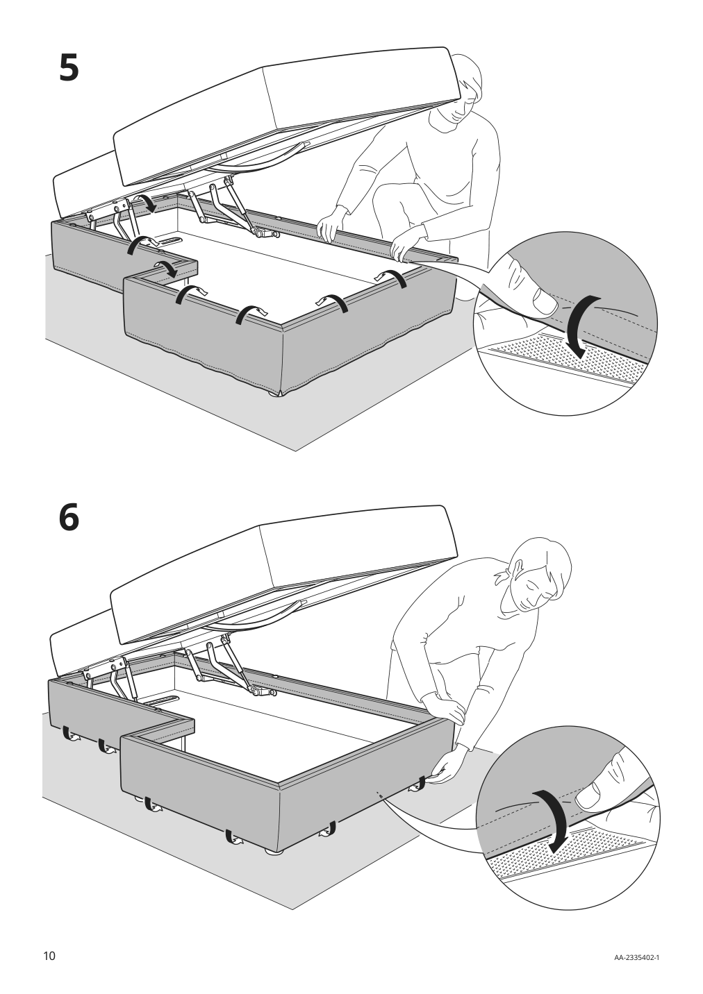 Assembly instructions for IKEA Jaettebo chaise module left with storage | Page 10 - IKEA JÄTTEBO 2.5-seat mod sofa w chaise 394.713.58