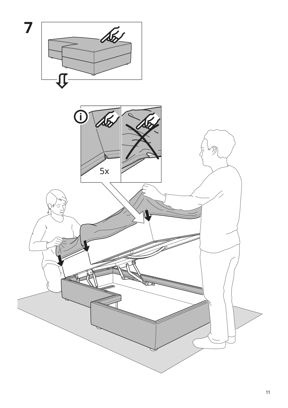 Assembly instructions for IKEA Jaettebo chaise module right with storage | Page 11 - IKEA JÄTTEBO chaise module, right 194.852.95