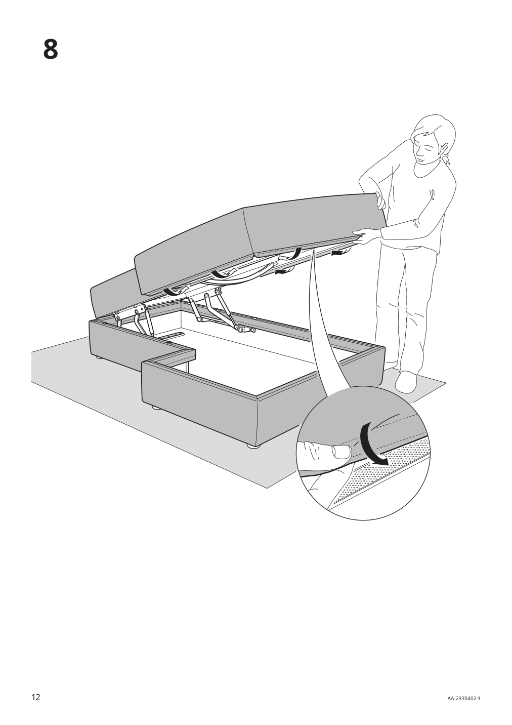 Assembly instructions for IKEA Jaettebo chaise module left with storage | Page 12 - IKEA JÄTTEBO 2.5-seat mod sofa w chaise 494.694.87