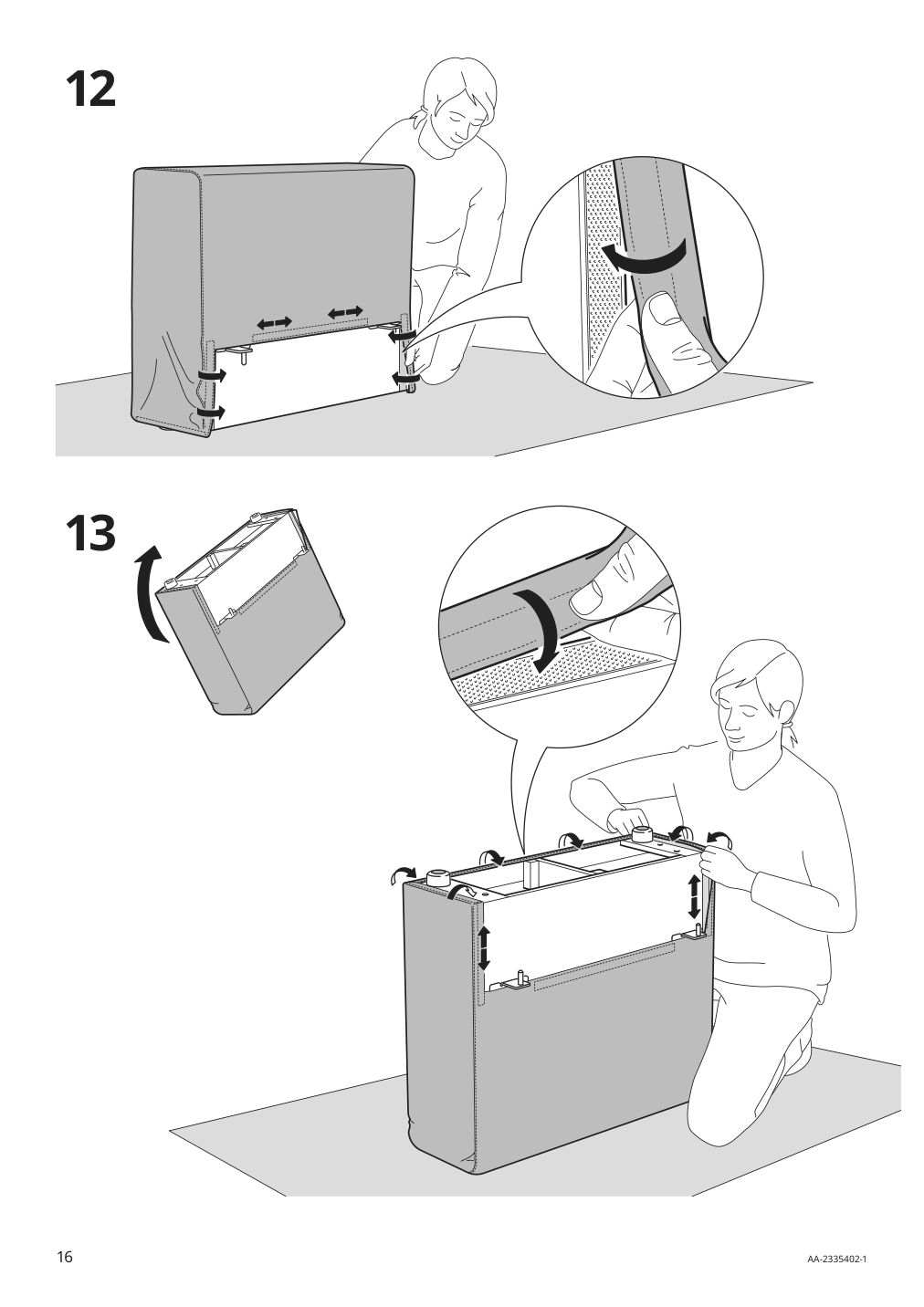 Assembly instructions for IKEA Jaettebo chaise module right with storage | Page 16 - IKEA JÄTTEBO 4-seat mod sofa w chaise 195.109.02