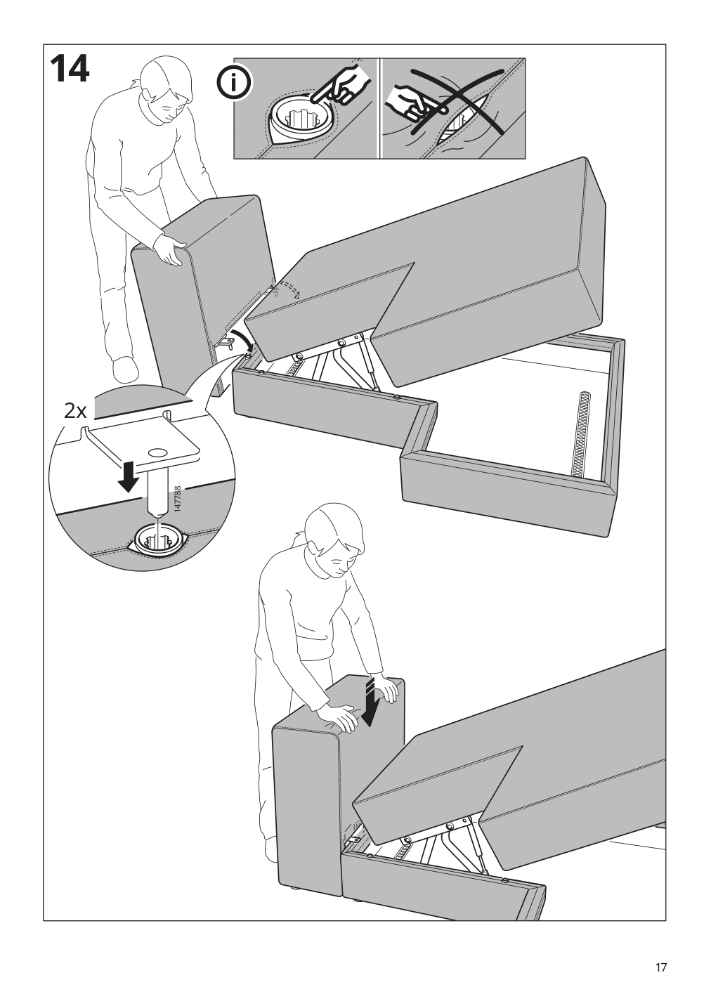 Assembly instructions for IKEA Jaettebo chaise module right with storage | Page 17 - IKEA JÄTTEBO mod corner sofa, 2.5-seat w chaise 294.851.86