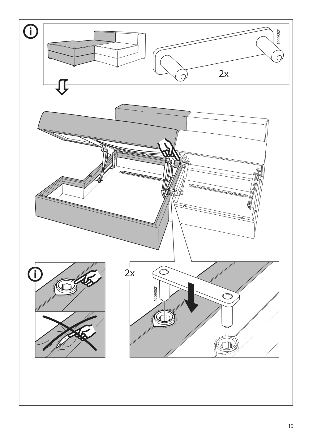 Assembly instructions for IKEA Jaettebo chaise module right with storage | Page 19 - IKEA JÄTTEBO sectional, 6-seat 595.106.17