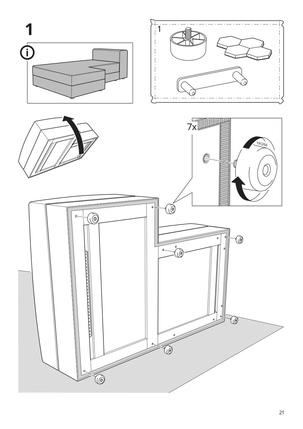 Assembly instructions for IKEA Jaettebo chaise module right with storage | Page 21 - IKEA JÄTTEBO chaise module, right 194.852.95