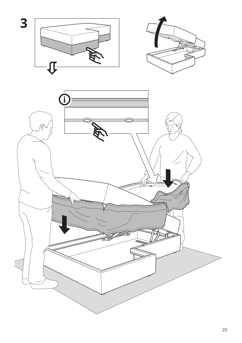 Assembly instructions for IKEA Jaettebo chaise module left with storage | Page 23 - IKEA JÄTTEBO 2.5-seat mod sofa w chaise 394.713.58