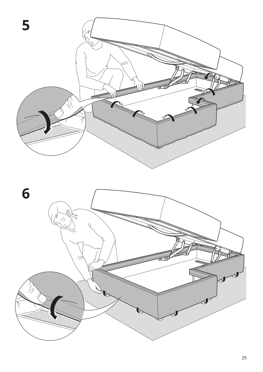 Assembly instructions for IKEA Jaettebo chaise module right with storage | Page 25 - IKEA JÄTTEBO 4-seat mod sofa w chaise 195.109.02