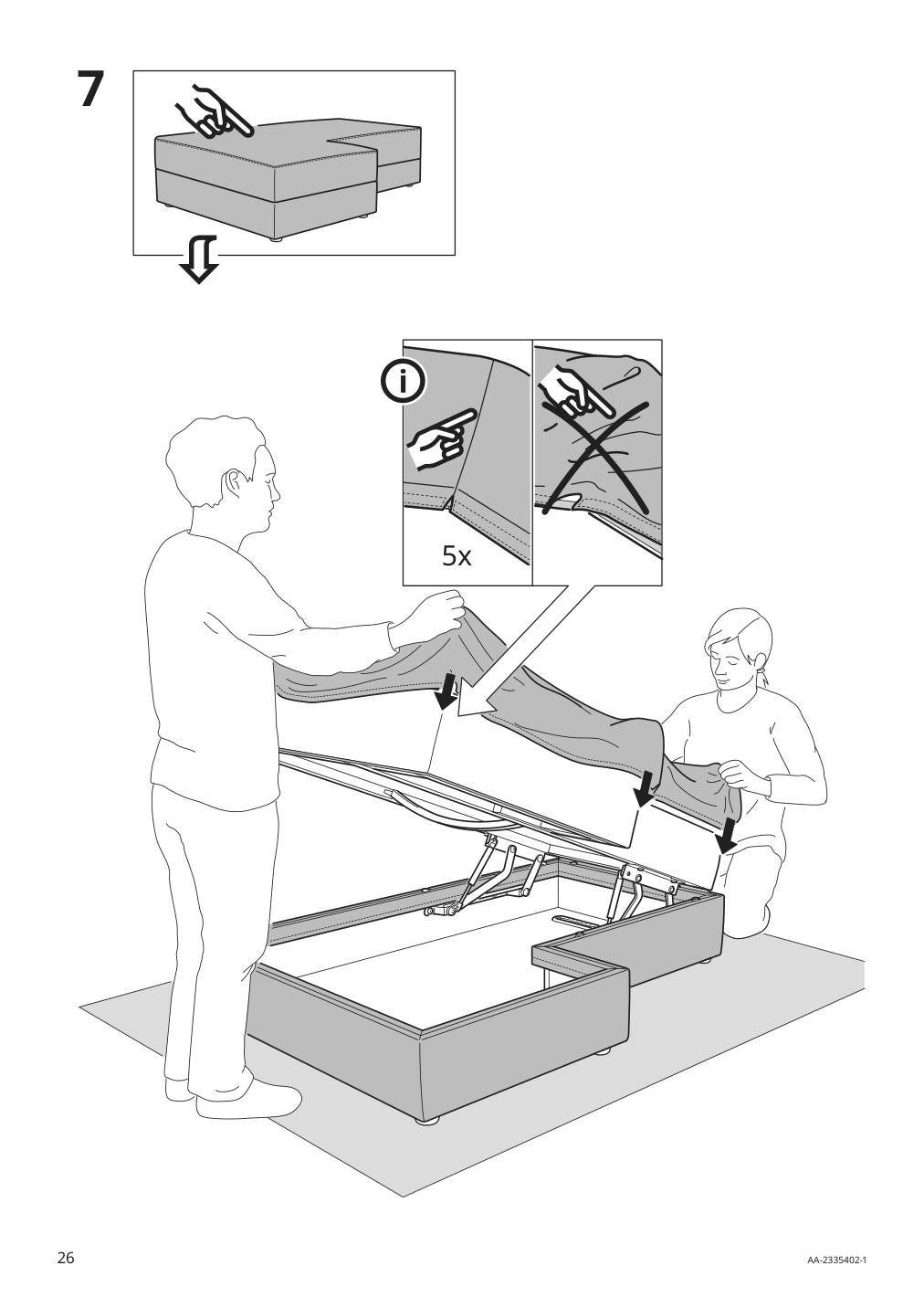 Assembly instructions for IKEA Jaettebo chaise module right with storage | Page 26 - IKEA JÄTTEBO mod corner sofa, 2.5-seat w chaise 394.851.81