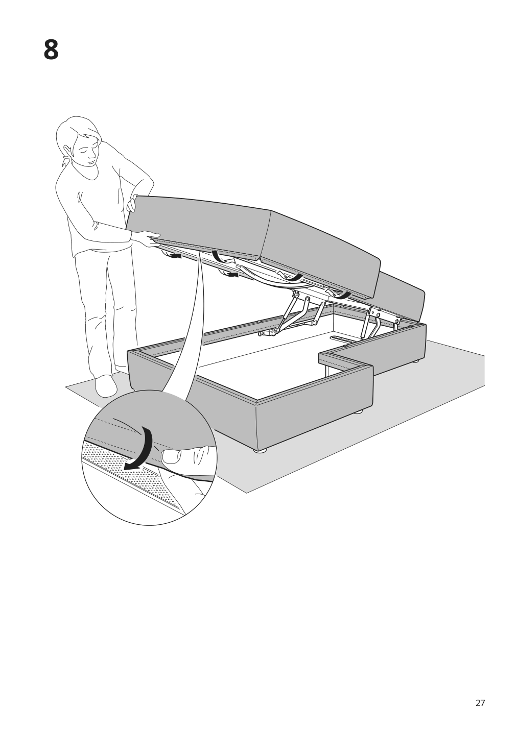 Assembly instructions for IKEA Jaettebo chaise module right with storage | Page 27 - IKEA JÄTTEBO 4.5-seat mod sofa w chaise 794.714.03