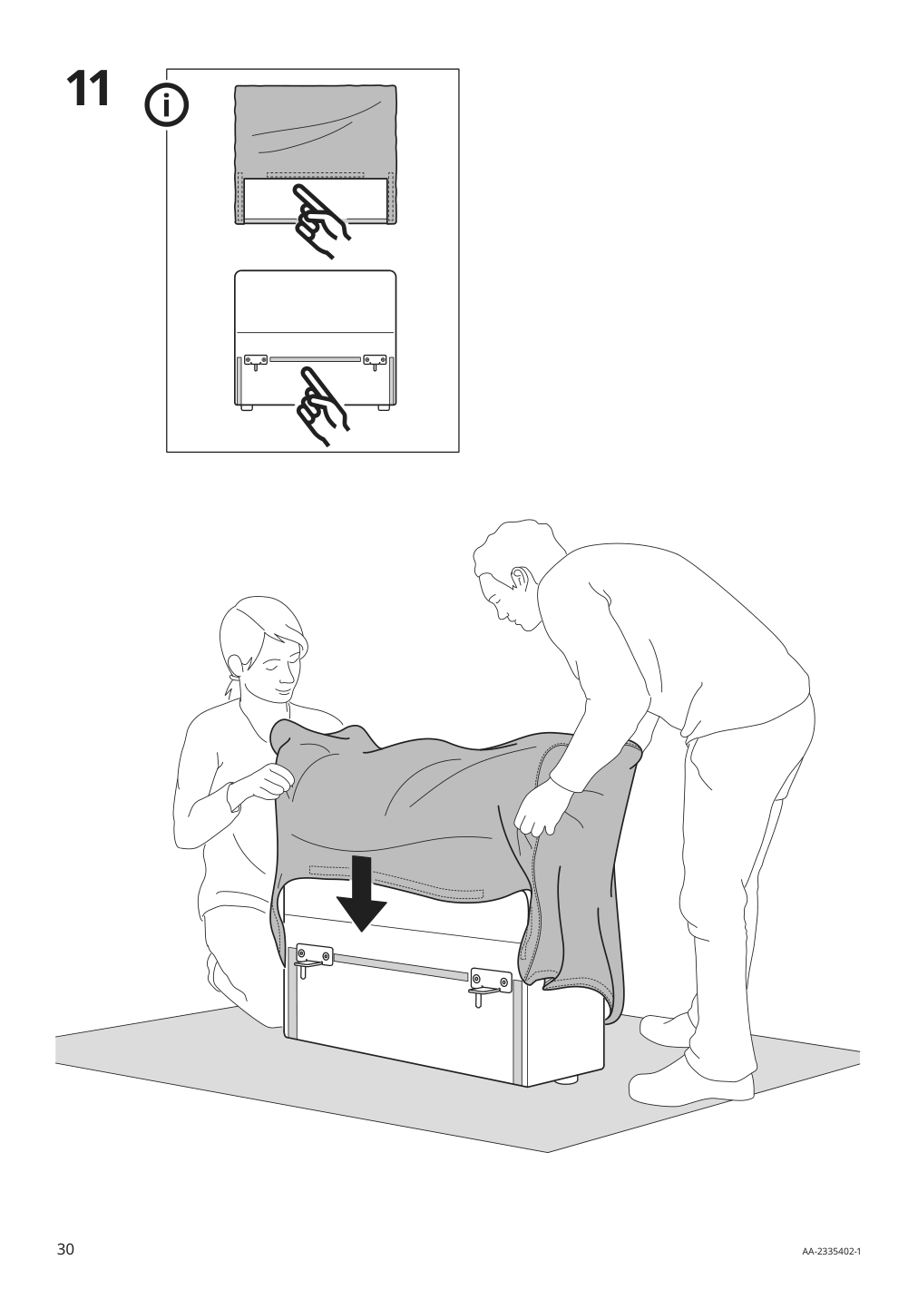 Assembly instructions for IKEA Jaettebo chaise module right with storage | Page 30 - IKEA JÄTTEBO sectional, 6-seat 595.106.17