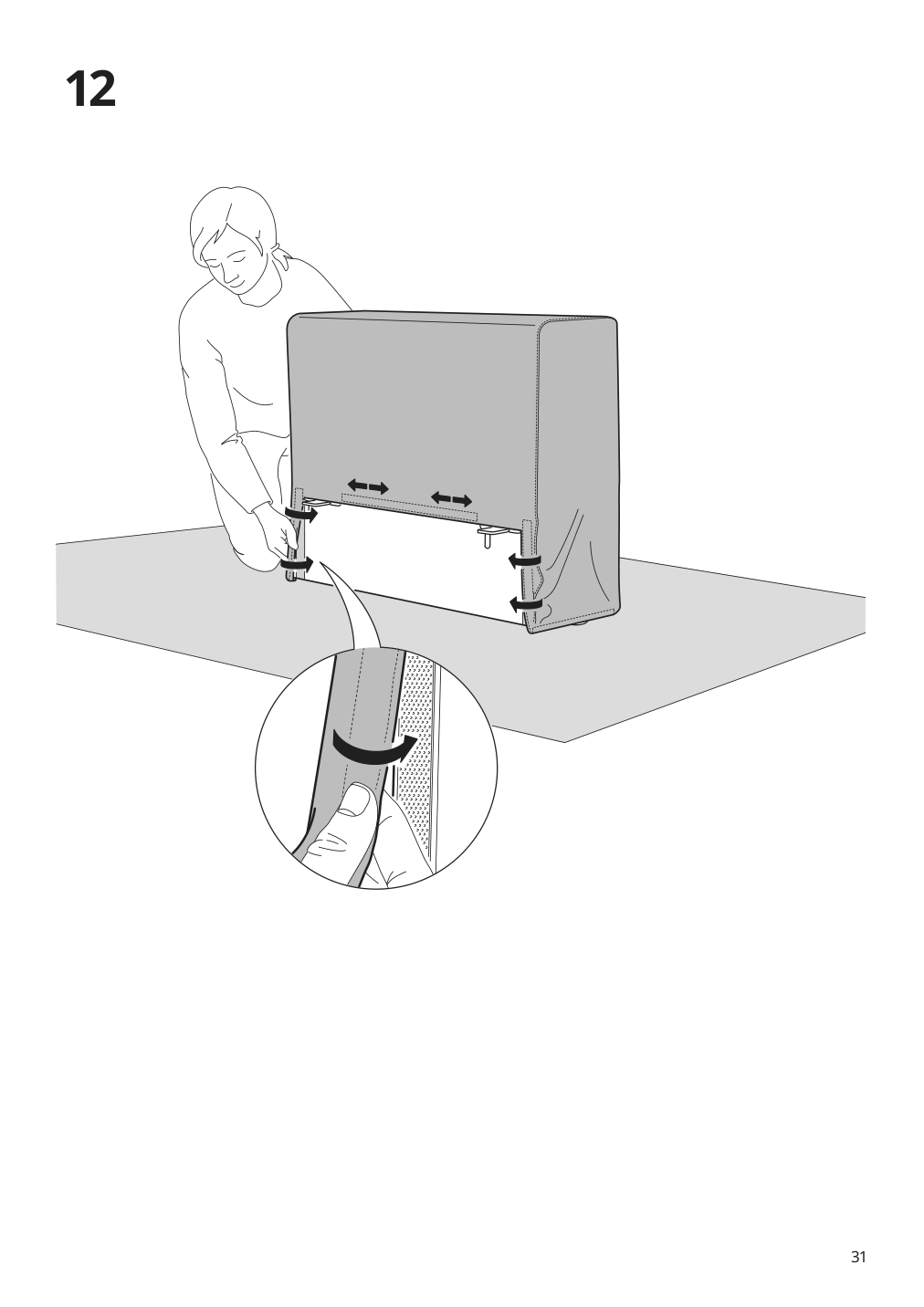 Assembly instructions for IKEA Jaettebo chaise module right with storage | Page 31 - IKEA JÄTTEBO 4-seat mod sofa w chaise 894.852.11