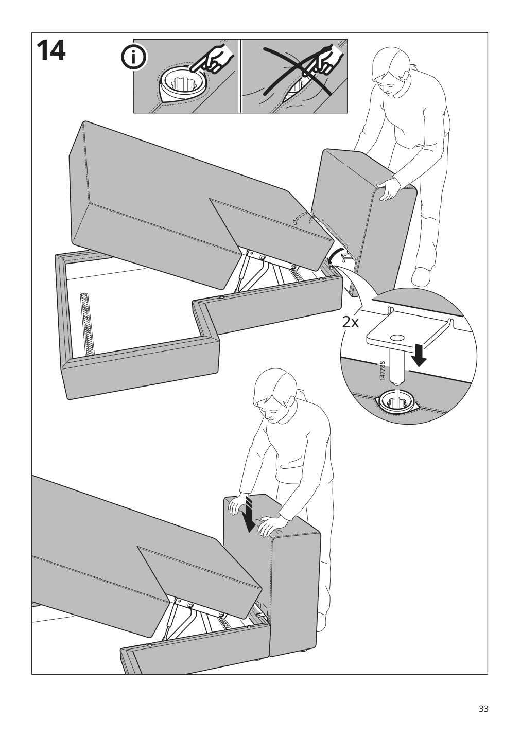 Assembly instructions for IKEA Jaettebo chaise module right with storage | Page 33 - IKEA JÄTTEBO 4-seat mod sofa w chaise 894.852.11