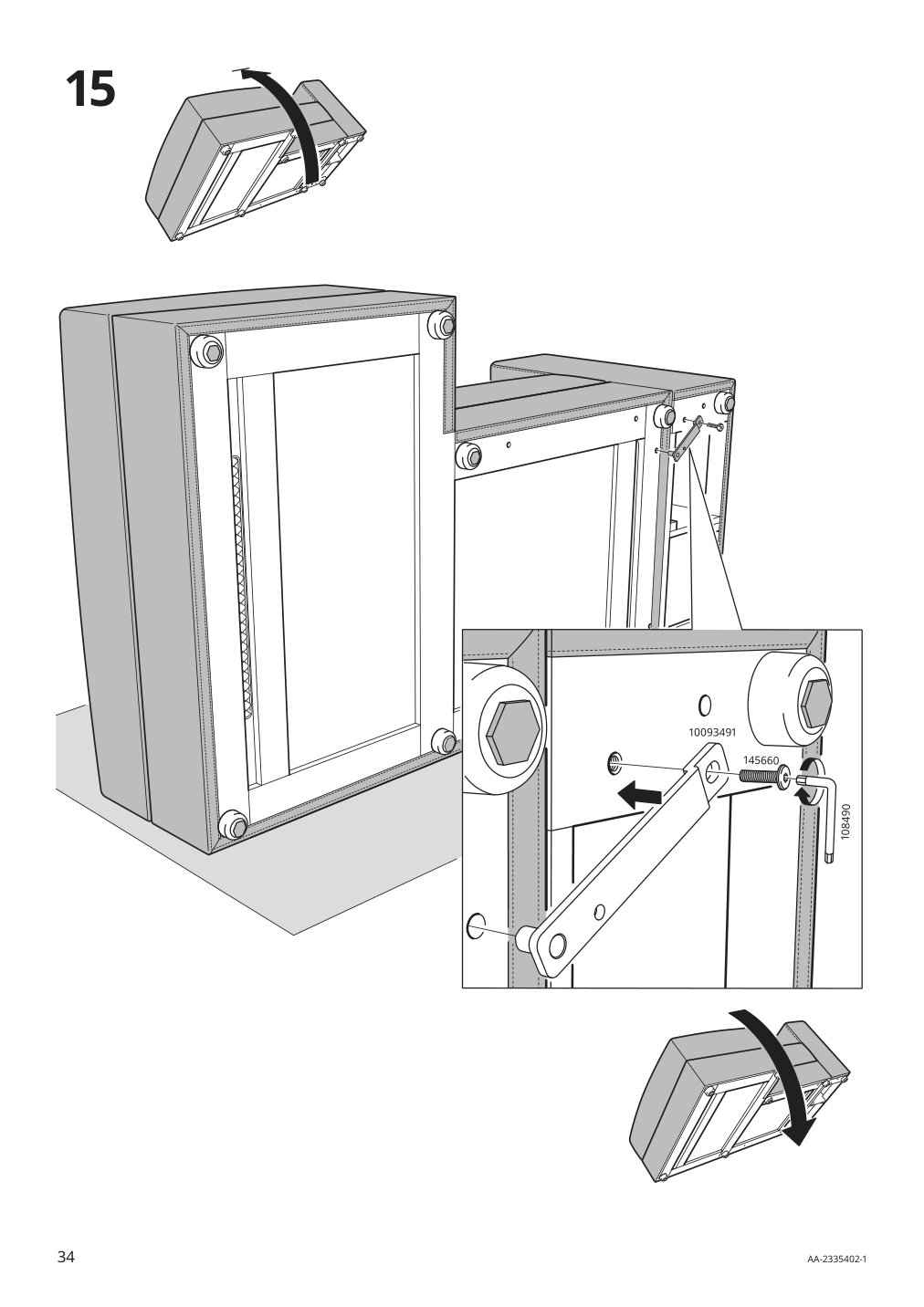 Assembly instructions for IKEA Jaettebo chaise module right with storage | Page 34 - IKEA JÄTTEBO 4-seat mod sofa w chaise 594.851.99