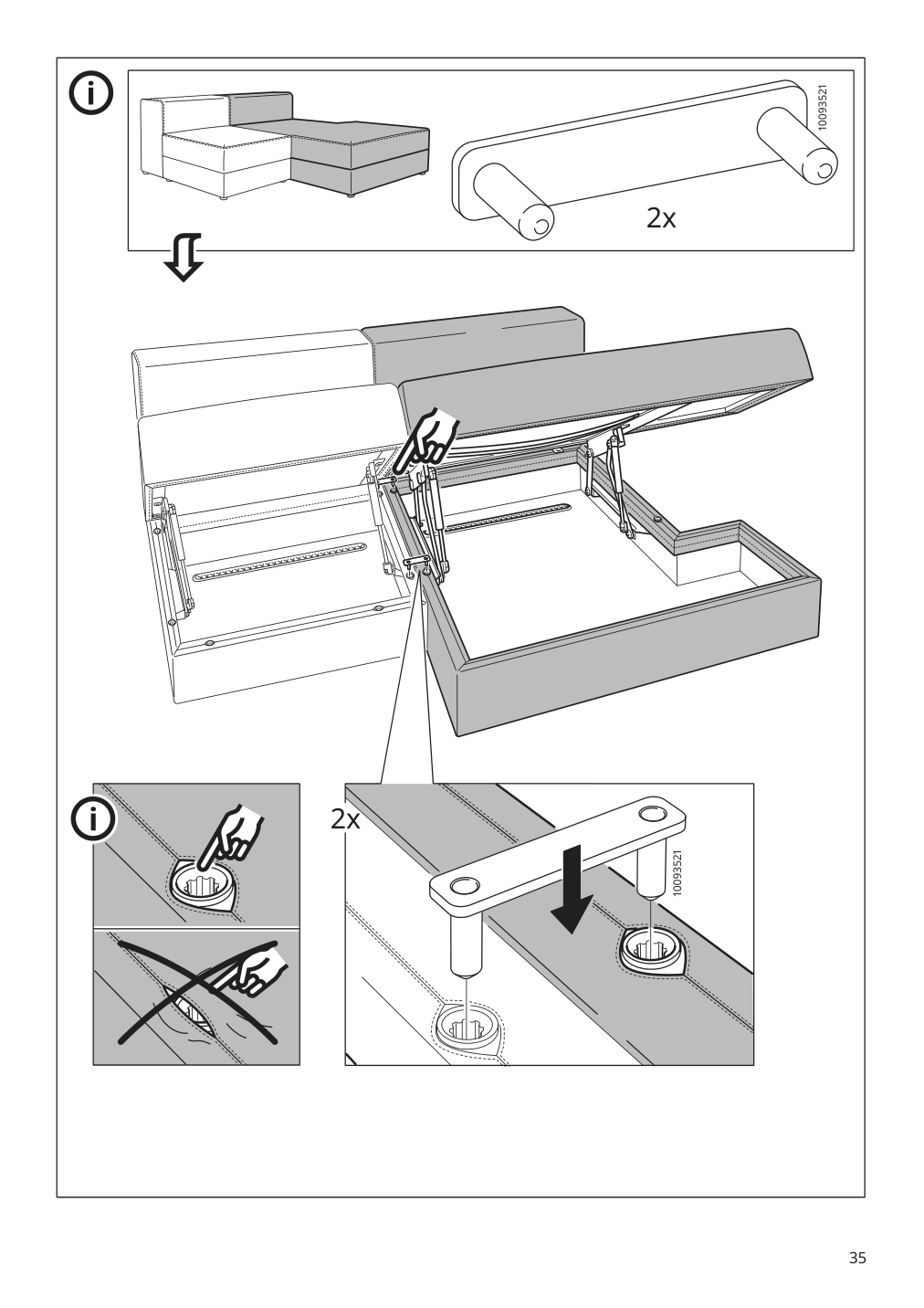 Assembly instructions for IKEA Jaettebo chaise module right with storage | Page 35 - IKEA JÄTTEBO 4-seat mod sofa w chaise 195.109.02