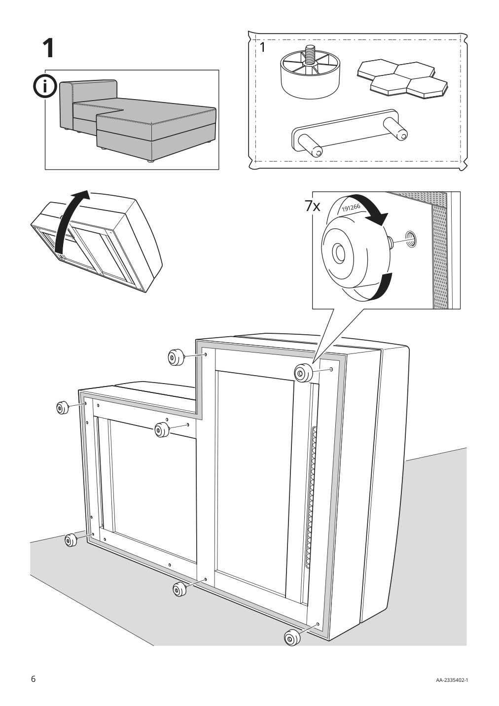 Assembly instructions for IKEA Jaettebo chaise module right with storage | Page 6 - IKEA JÄTTEBO 4-seat mod sofa w chaise 594.851.99