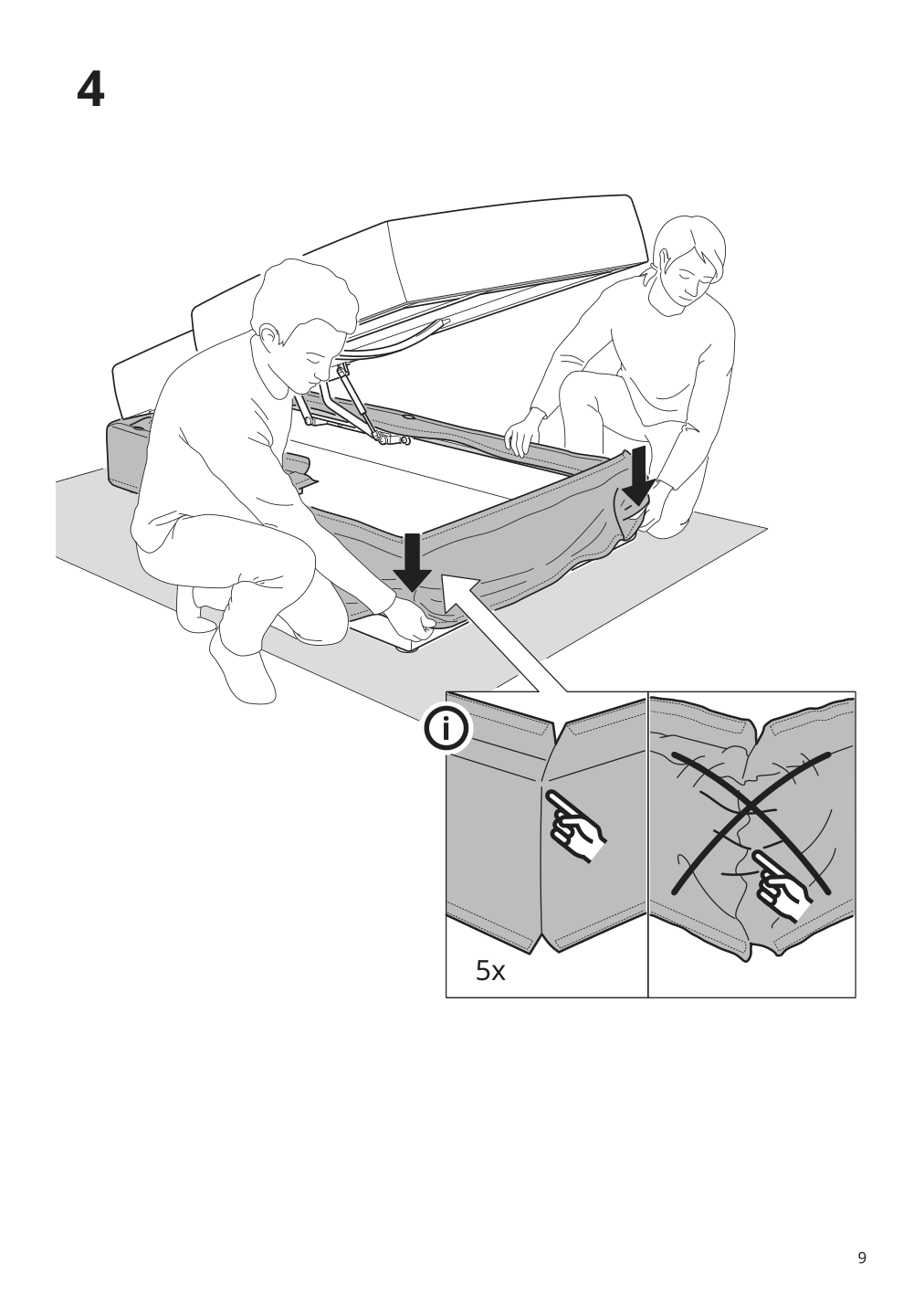 Assembly instructions for IKEA Jaettebo chaise module right with storage | Page 9 - IKEA JÄTTEBO chaise module, right 194.852.95