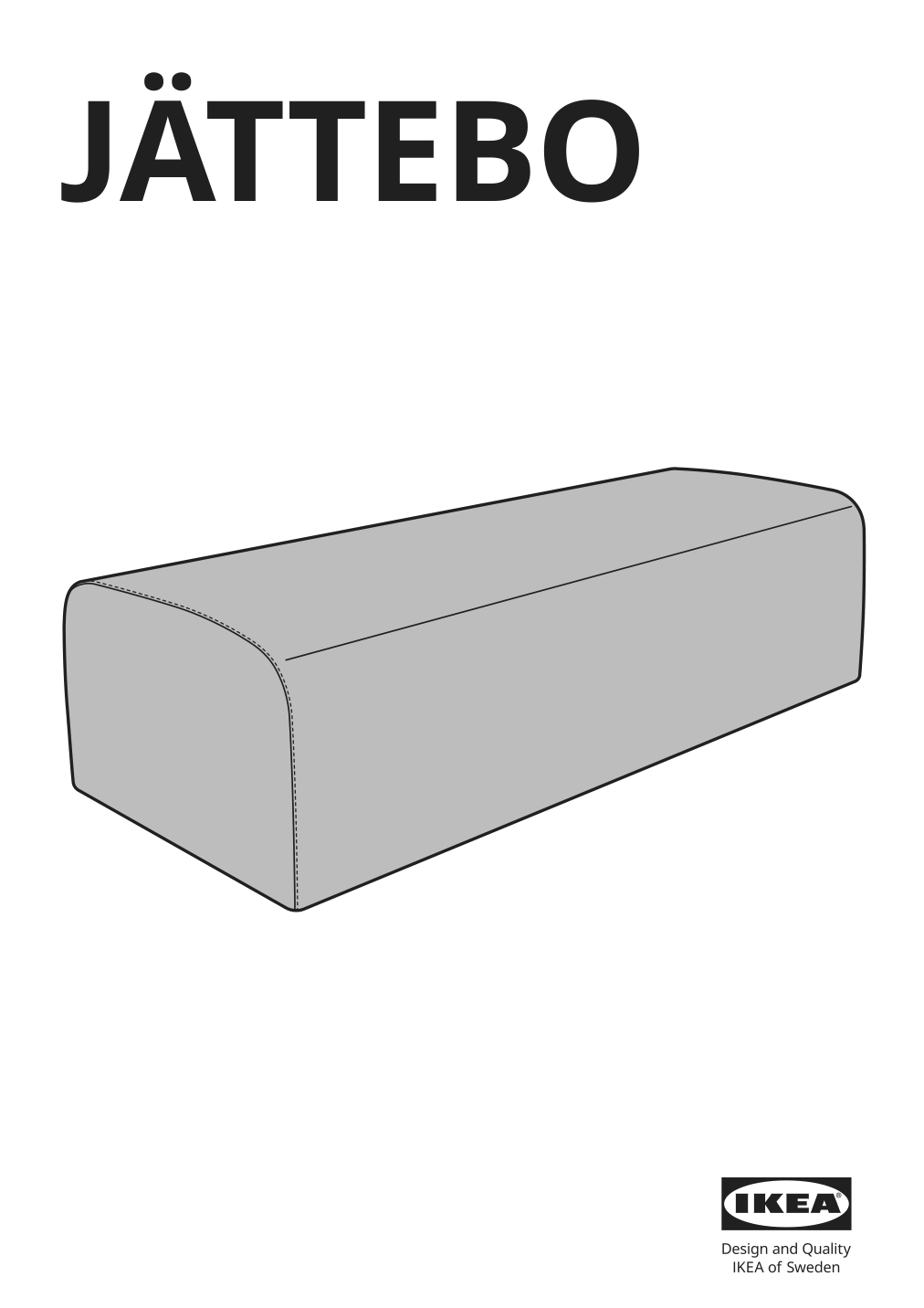 Assembly instructions for IKEA Jaettebo cover for headrest cushion tonerud gray | Page 1 - IKEA JÄTTEBO 2.5-seat mod sofa w chaise 994.900.90