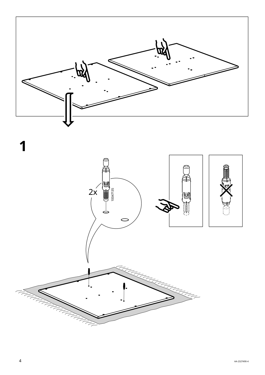 Assembly instructions for IKEA Jaettesta coffee table white light bamboo | Page 4 - IKEA JÄTTESTA coffee table 305.387.92