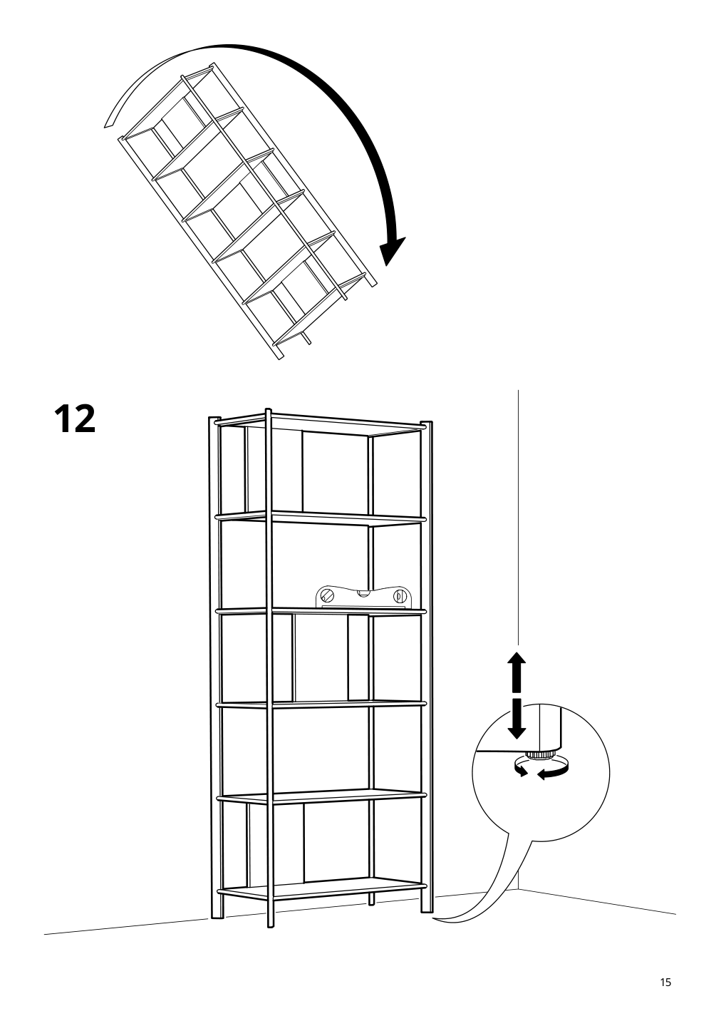 Assembly instructions for IKEA Jaettesta shelf unit white light bamboo | Page 15 - IKEA JÄTTESTA TV storage combination 194.972.17