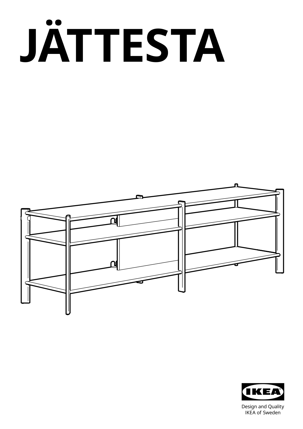 Assembly instructions for IKEA Jaettesta tv unit white light bamboo | Page 1 - IKEA JÄTTESTA TV unit 505.388.52