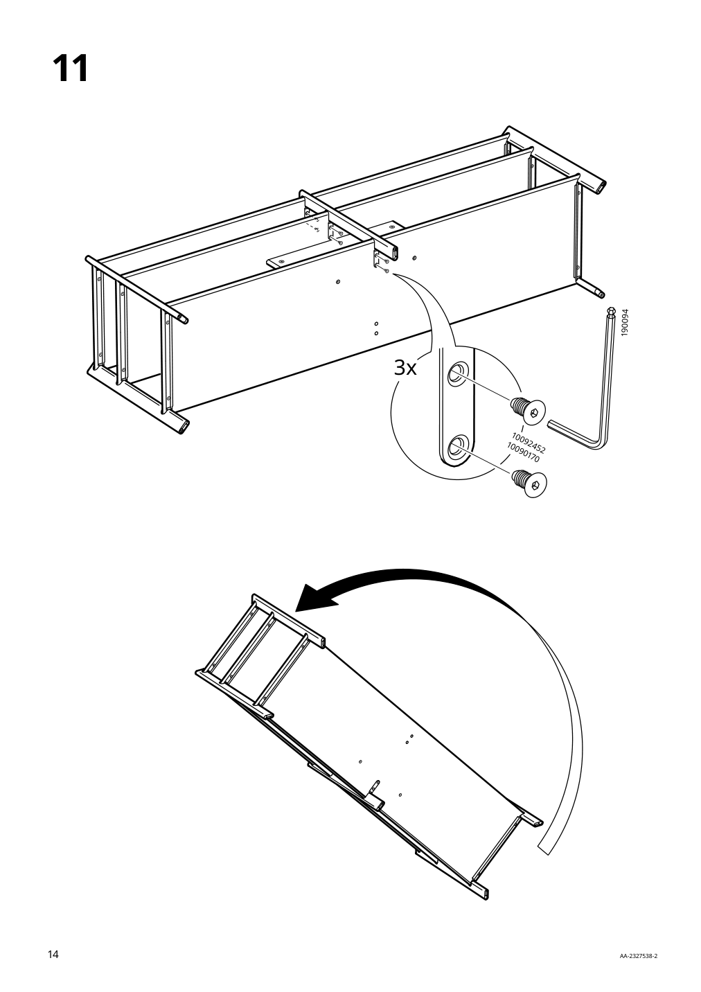 Assembly instructions for IKEA Jaettesta tv unit white light bamboo | Page 14 - IKEA JÄTTESTA TV storage combination 194.972.17