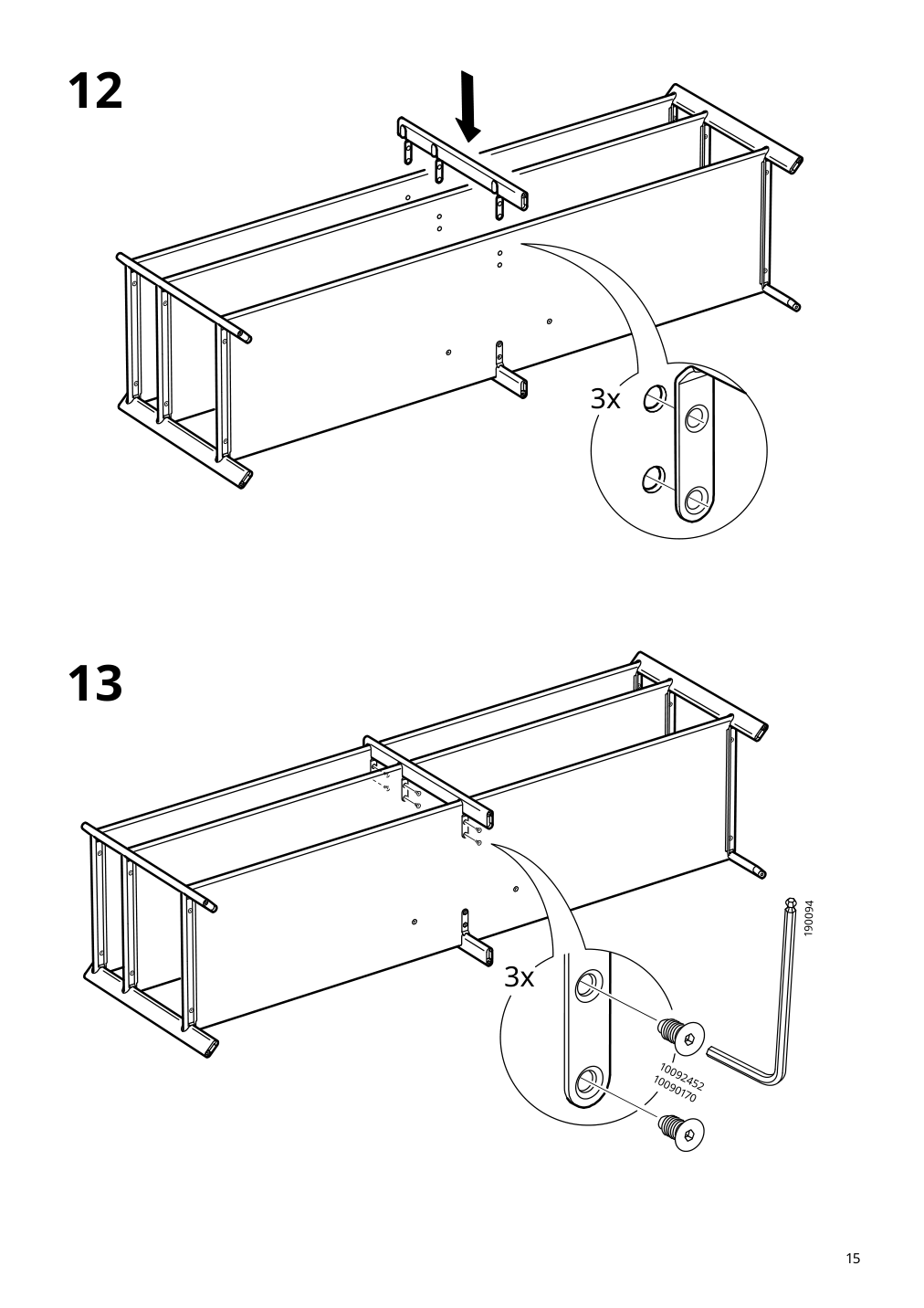 Assembly instructions for IKEA Jaettesta tv unit white light bamboo | Page 15 - IKEA JÄTTESTA TV storage combination 194.972.17