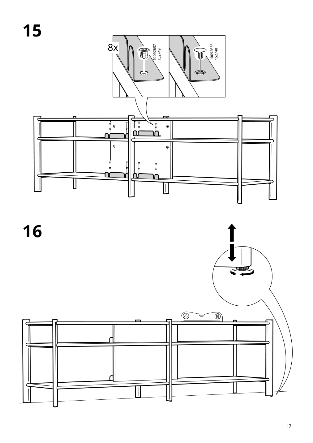 Assembly instructions for IKEA Jaettesta tv unit white light bamboo | Page 17 - IKEA JÄTTESTA TV unit 505.388.52