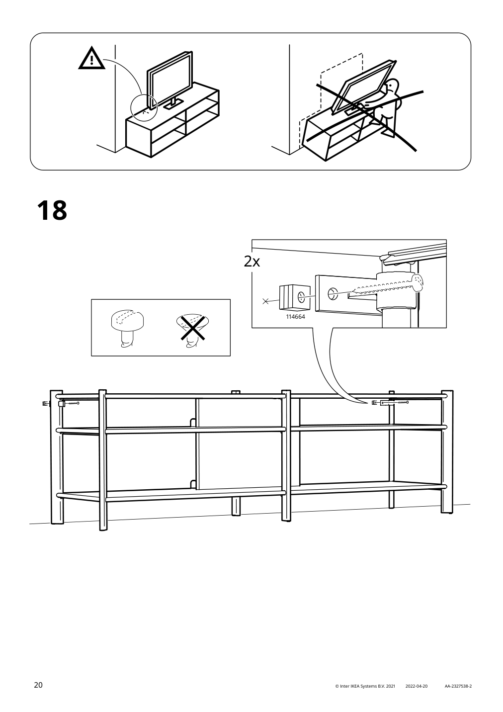 Assembly instructions for IKEA Jaettesta tv unit white light bamboo | Page 20 - IKEA JÄTTESTA TV storage combination 194.972.17