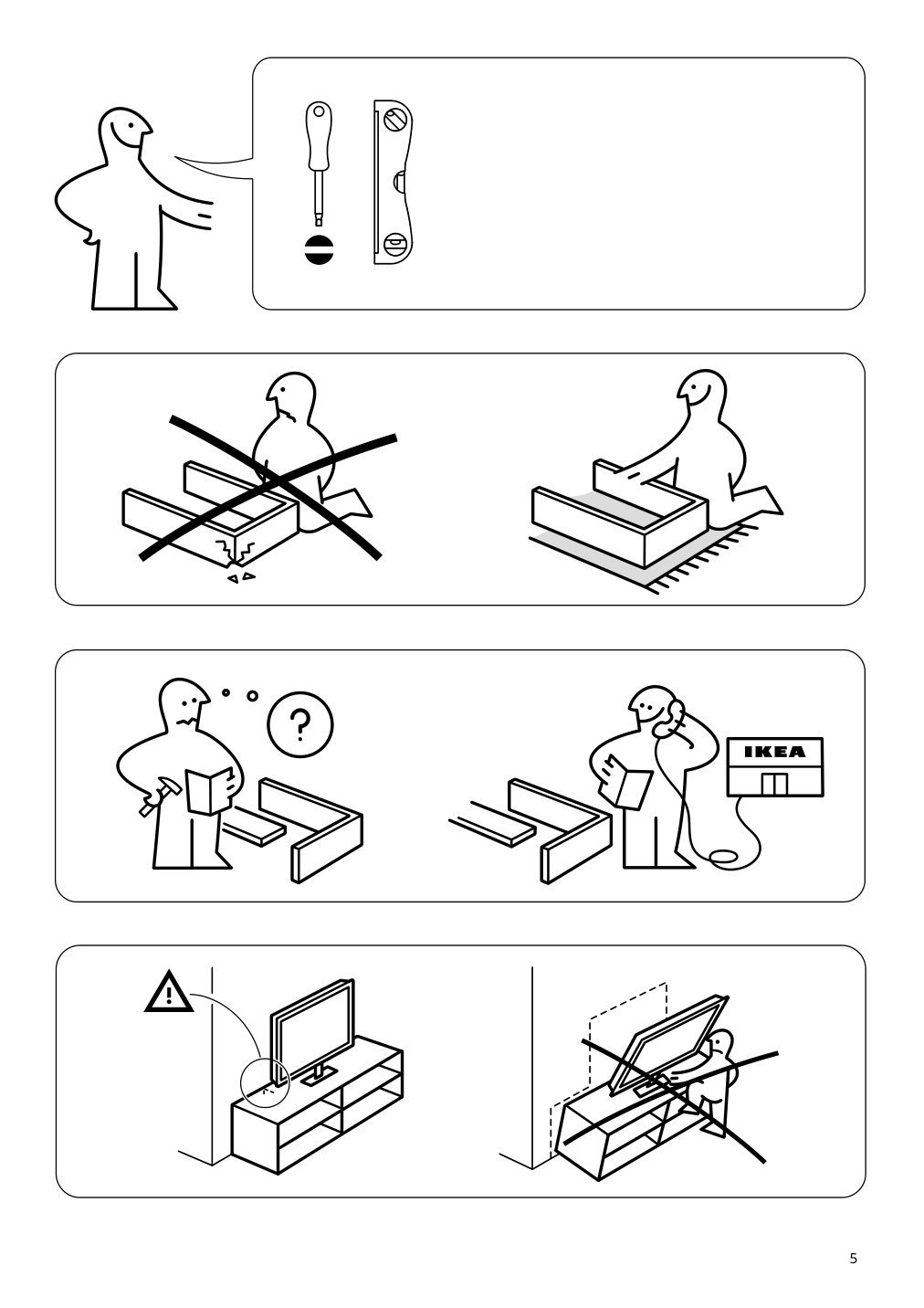 Assembly instructions for IKEA Jaettesta tv unit white light bamboo | Page 5 - IKEA JÄTTESTA TV unit 505.388.52